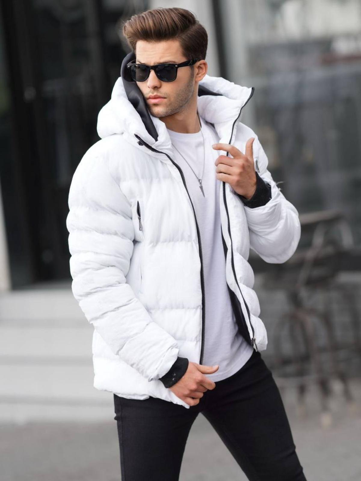 Men hooded puffer jacket wholesale Whıte color 678087