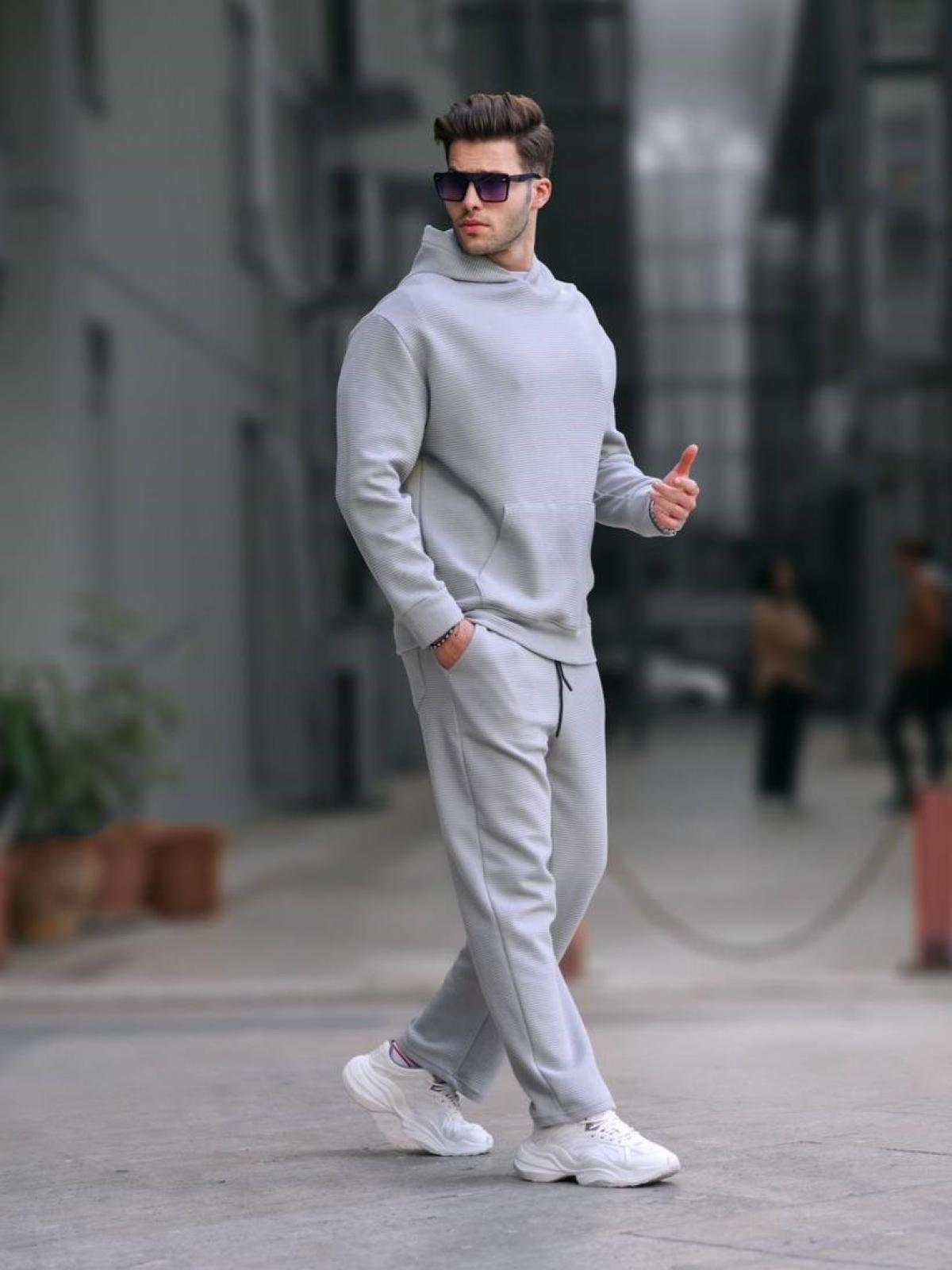 Men hooded sweatsuit wholesale Gray color 679629