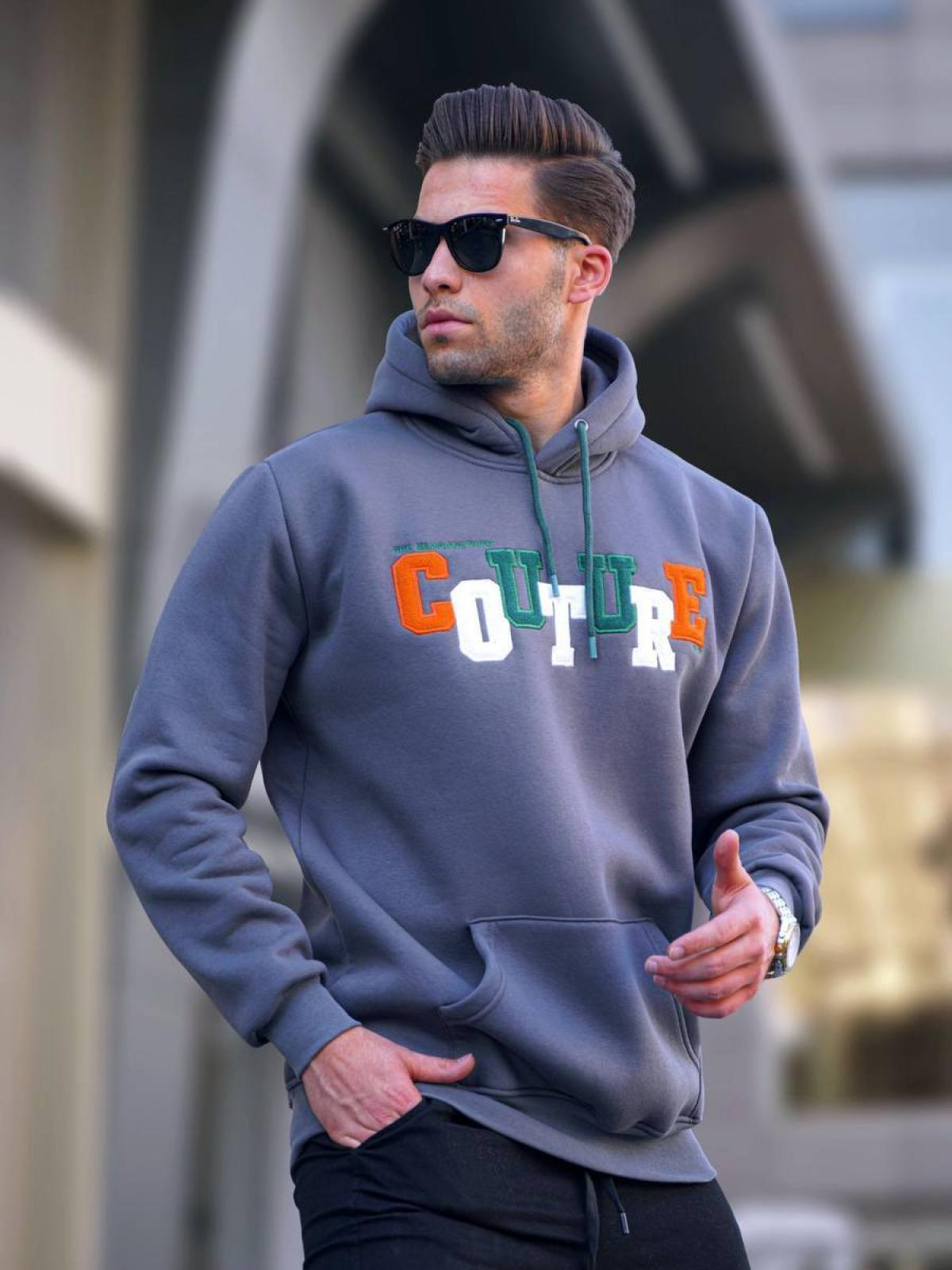 Men hoodie with patch wholesale Royal Blue color 678144