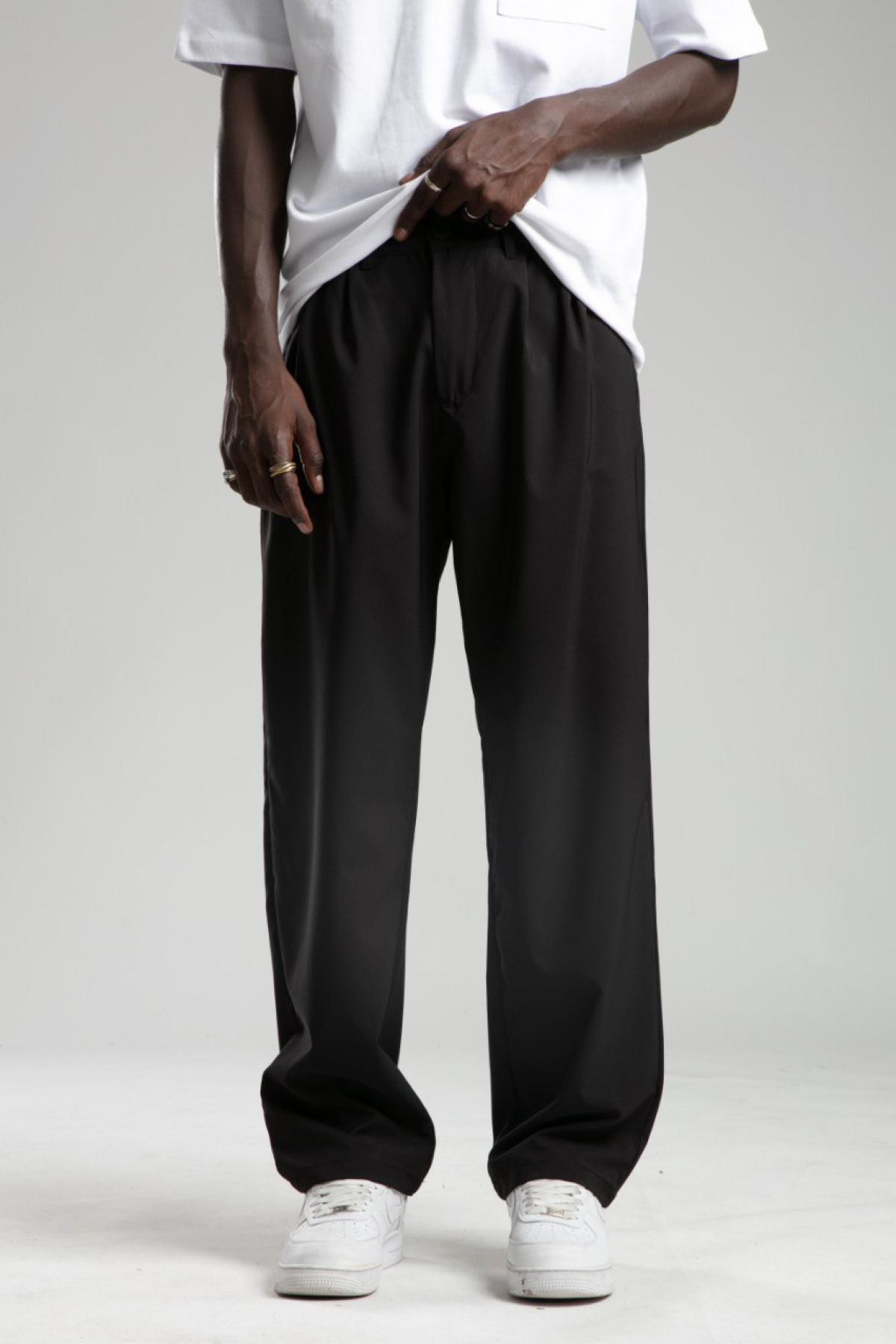 Men relaxed fit pants wholesale Black color 699317