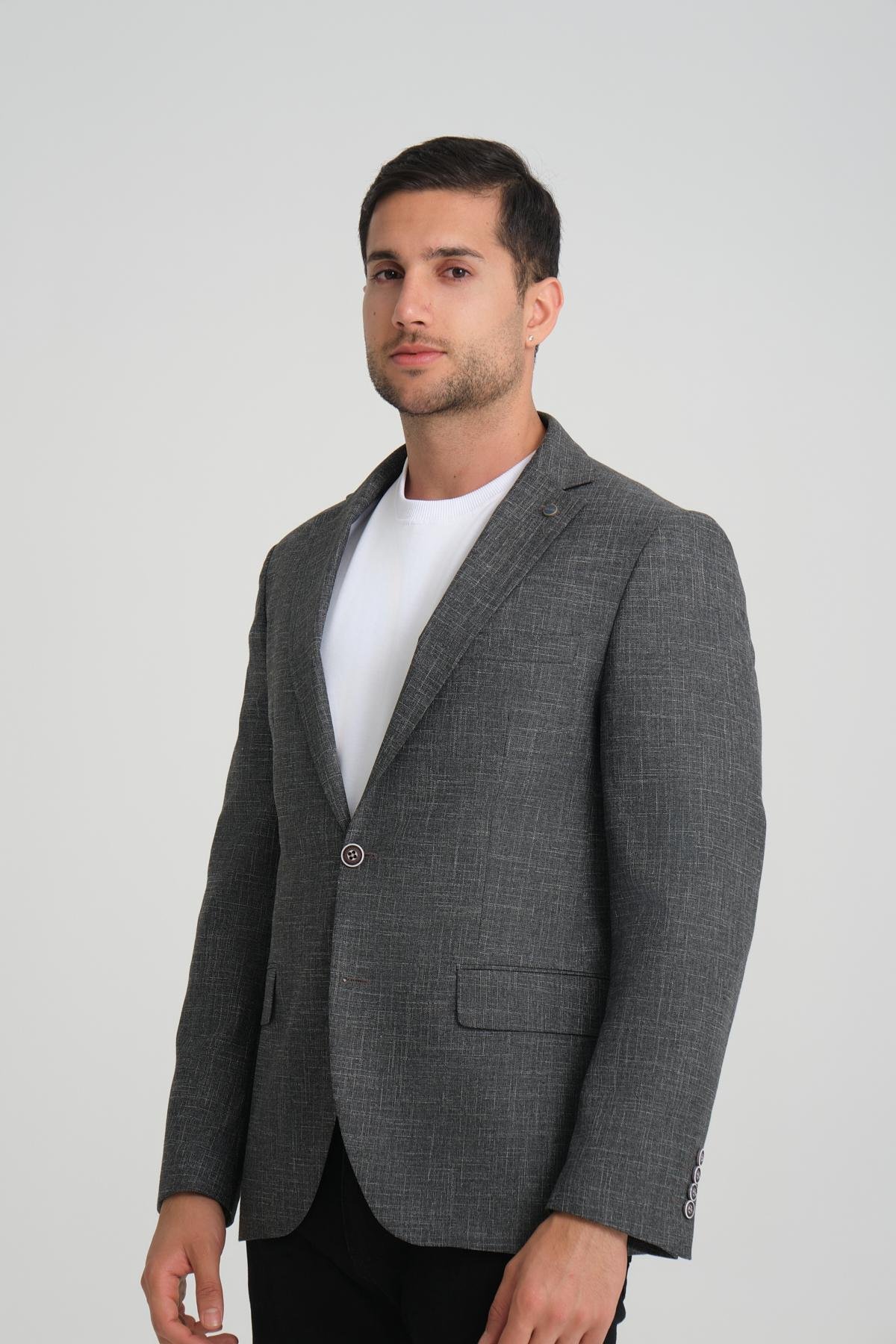 Men single-breasted blazer wholesale Anthracite color 694213