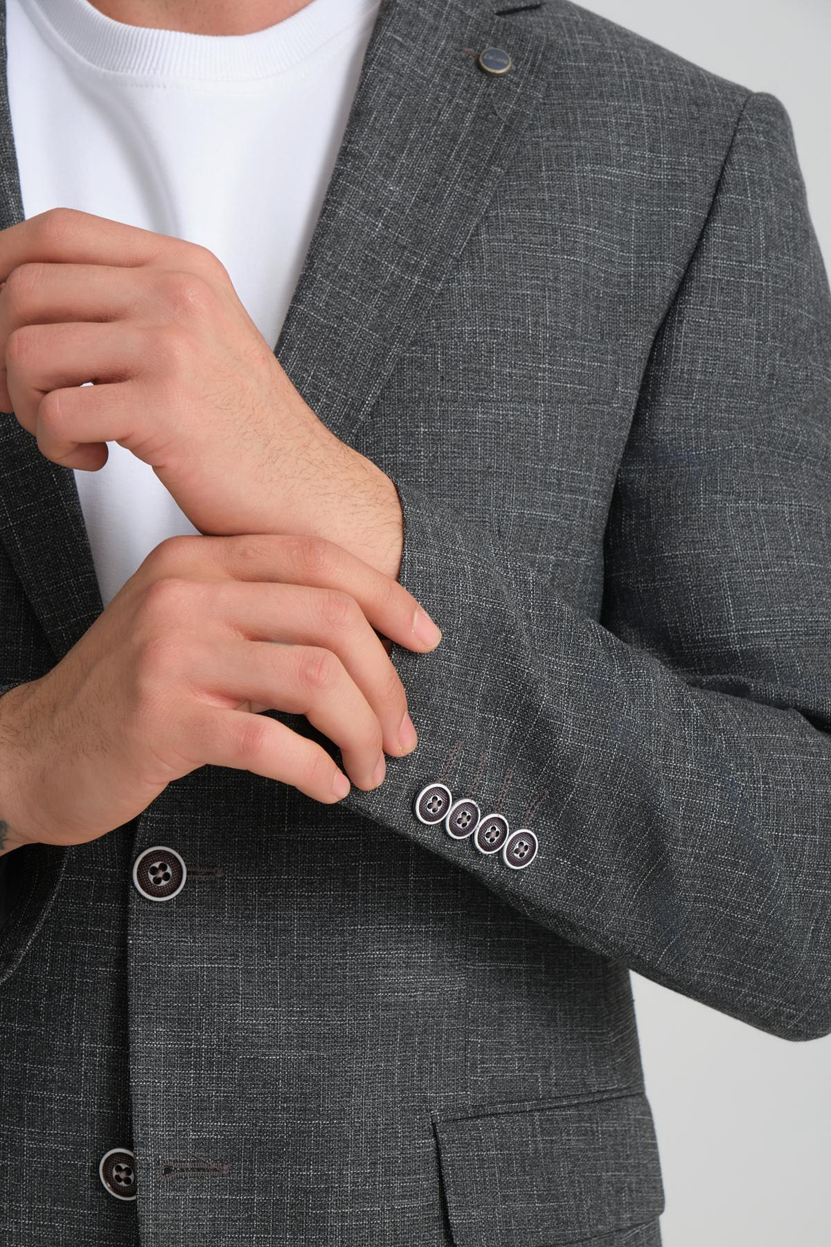 Men single-breasted blazer wholesale Anthracite color 694213