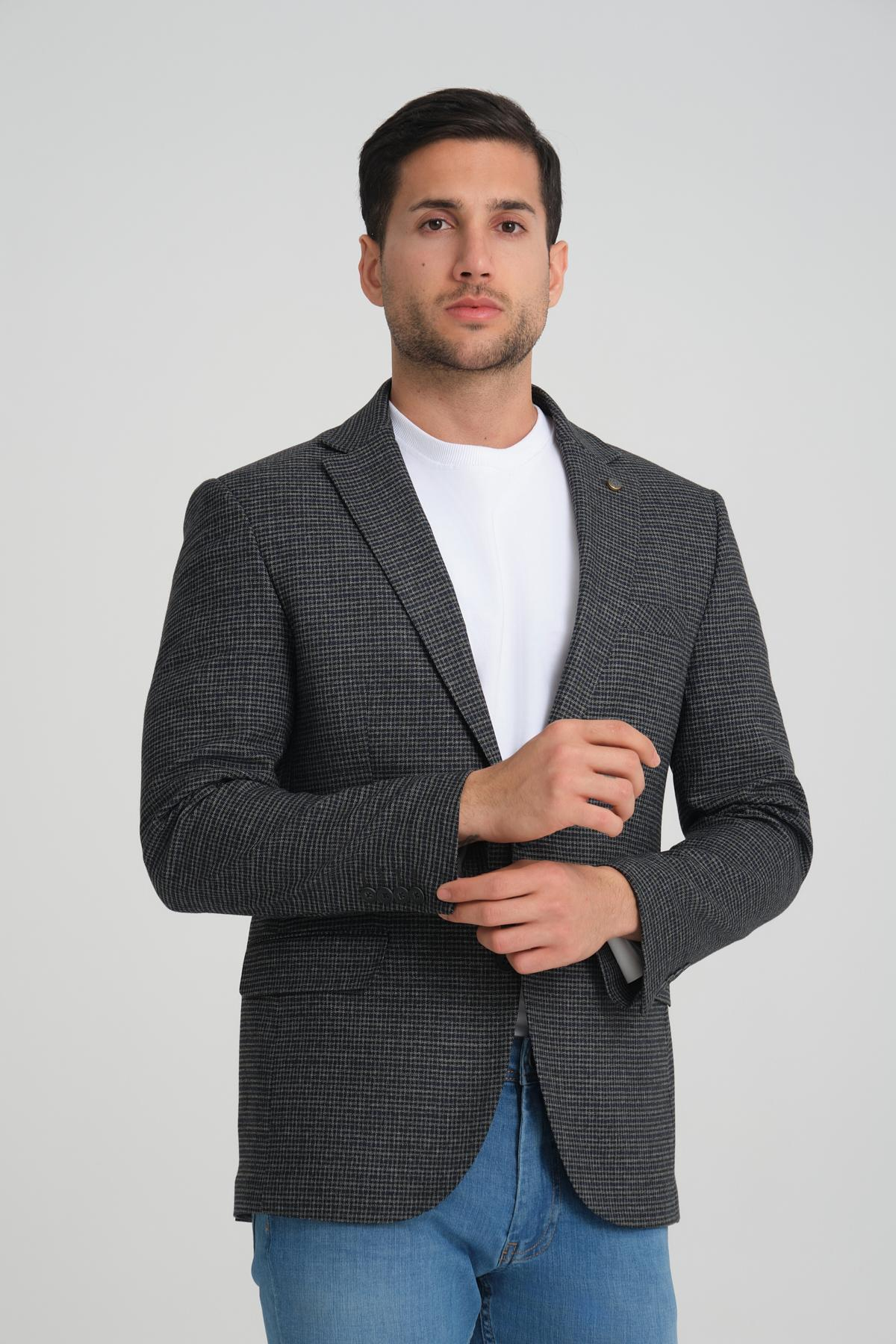 Men single-breasted blazer wholesale Anthracite color 694203