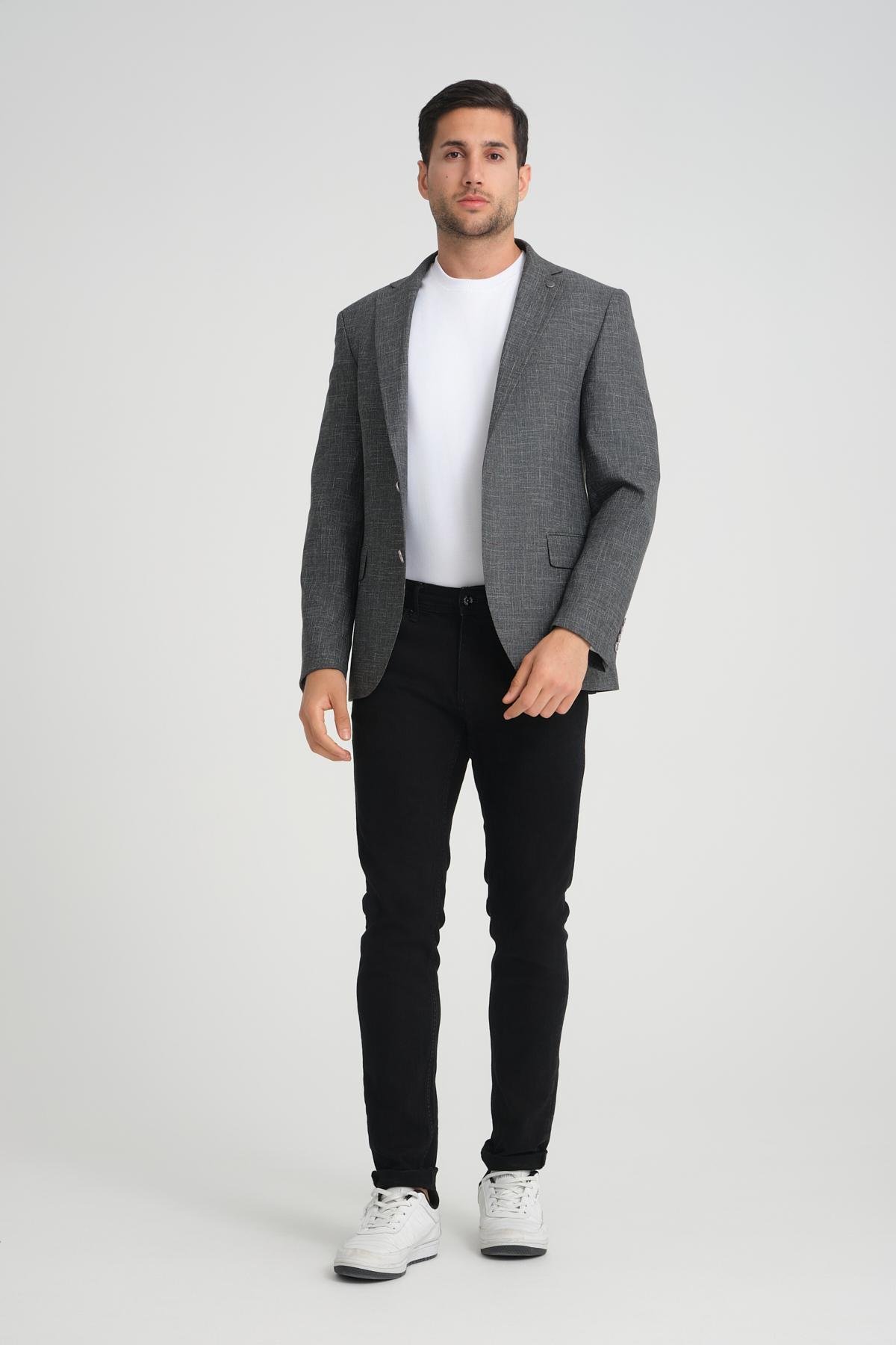 Men single-breasted blazer wholesale Anthracite color 694213