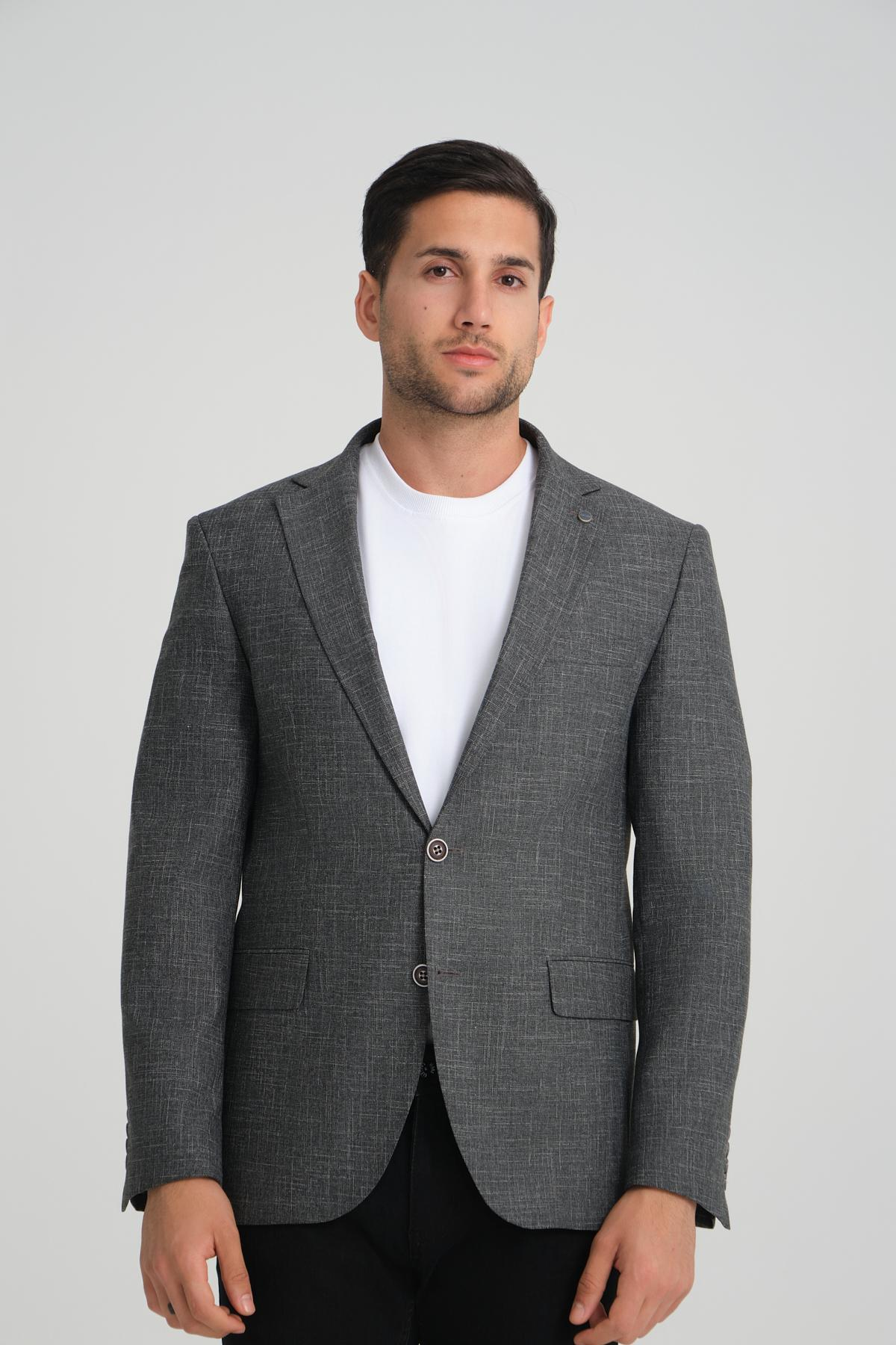 Men single-breasted blazer wholesale Anthracite color 694213