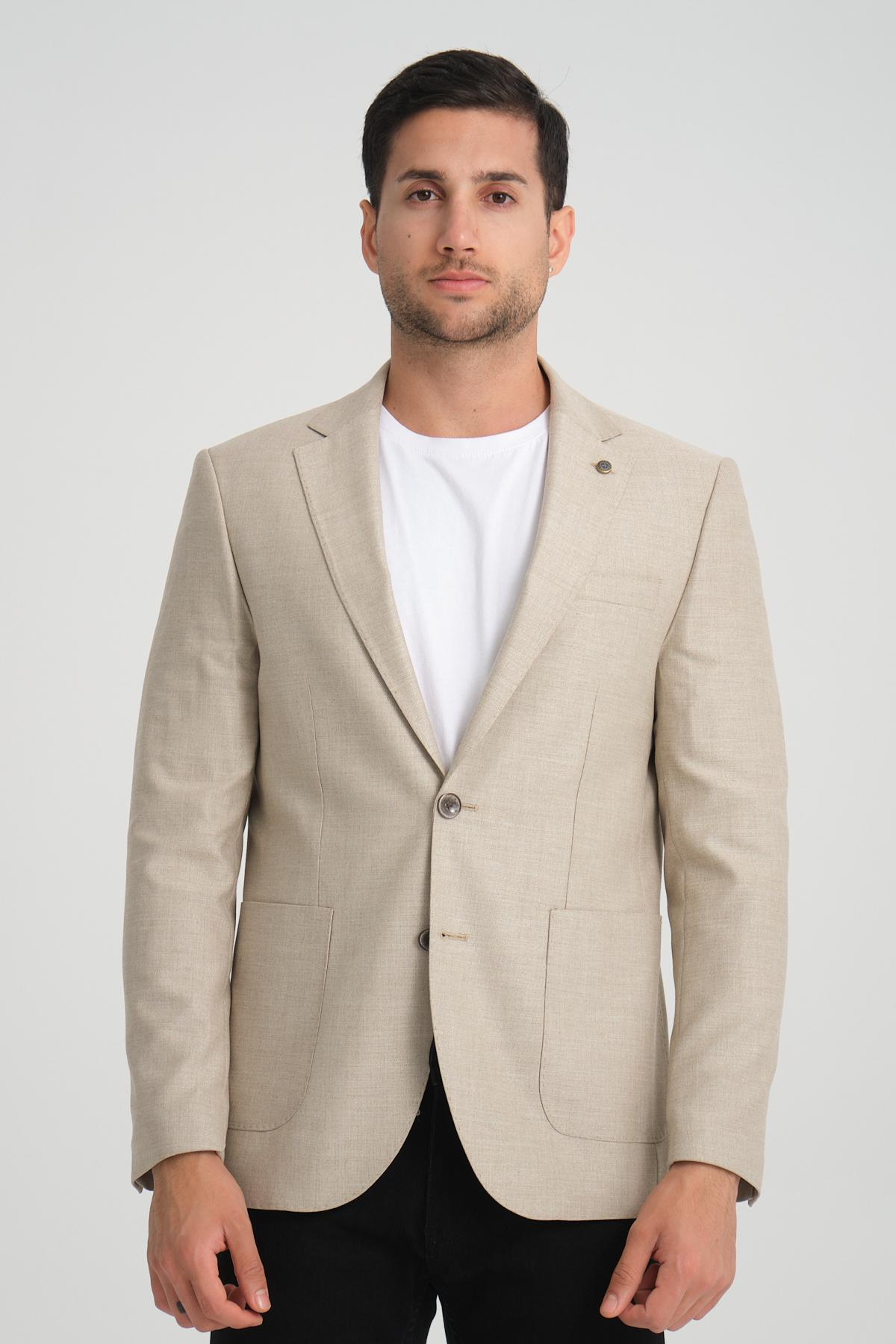 Men single-breasted blazer wholesale Almond color 694229