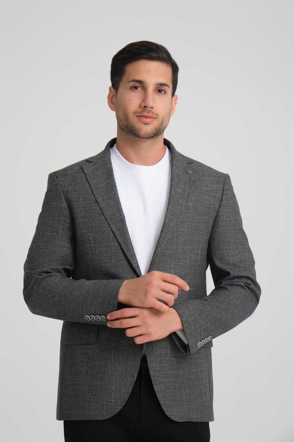 Men single-breasted blazer wholesale Anthracite color 694213