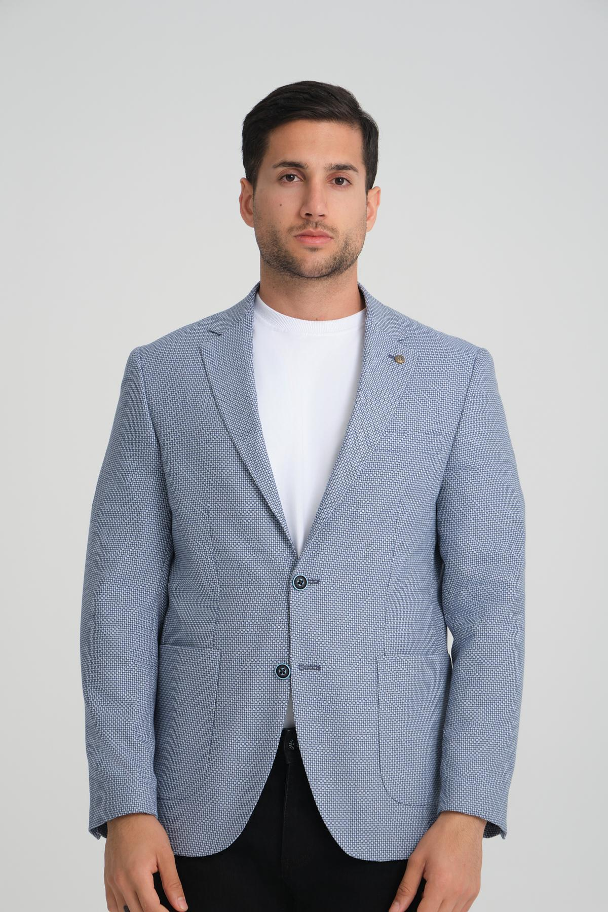 Men single-breasted blazer wholesale Blue color 694210