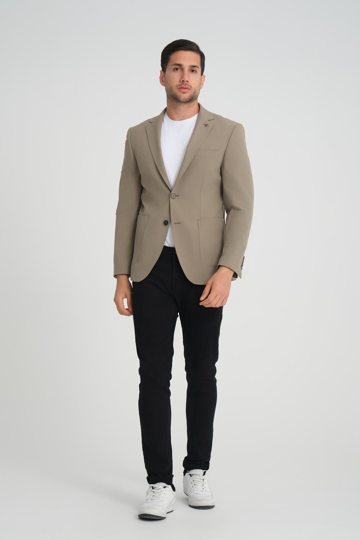 Men single-breasted blazer wholesale Beige color 694220