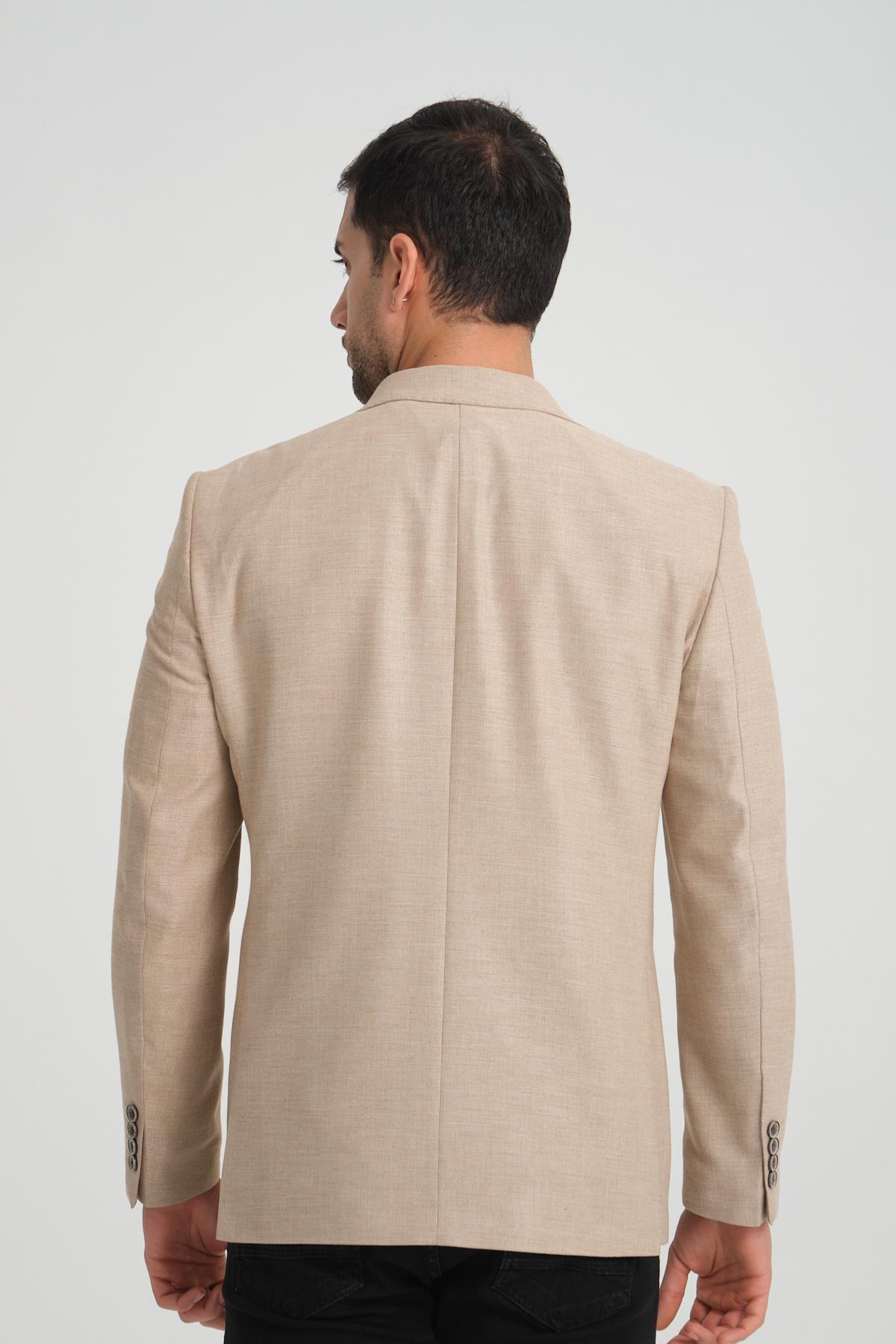 Men single-breasted blazer wholesale Beige color 694228