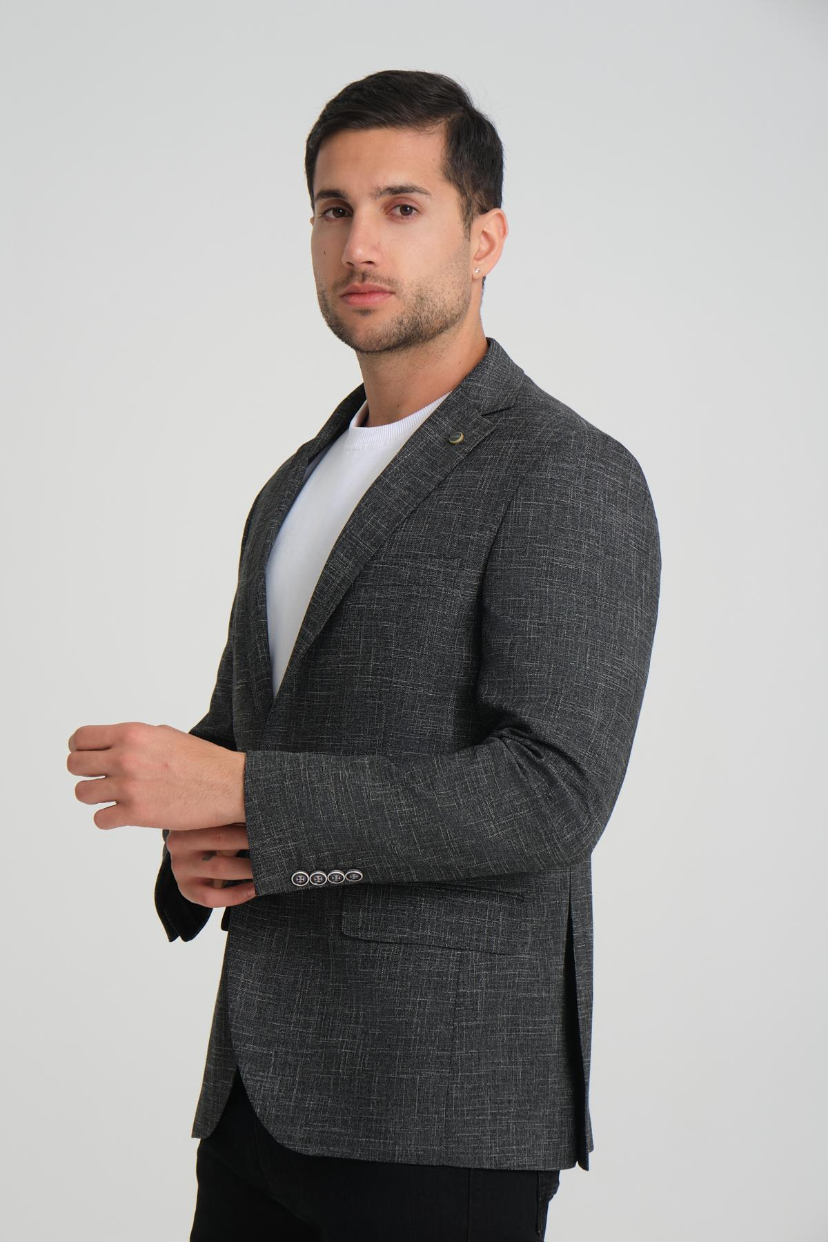 Men single-breasted blazer wholesale Black color 694211