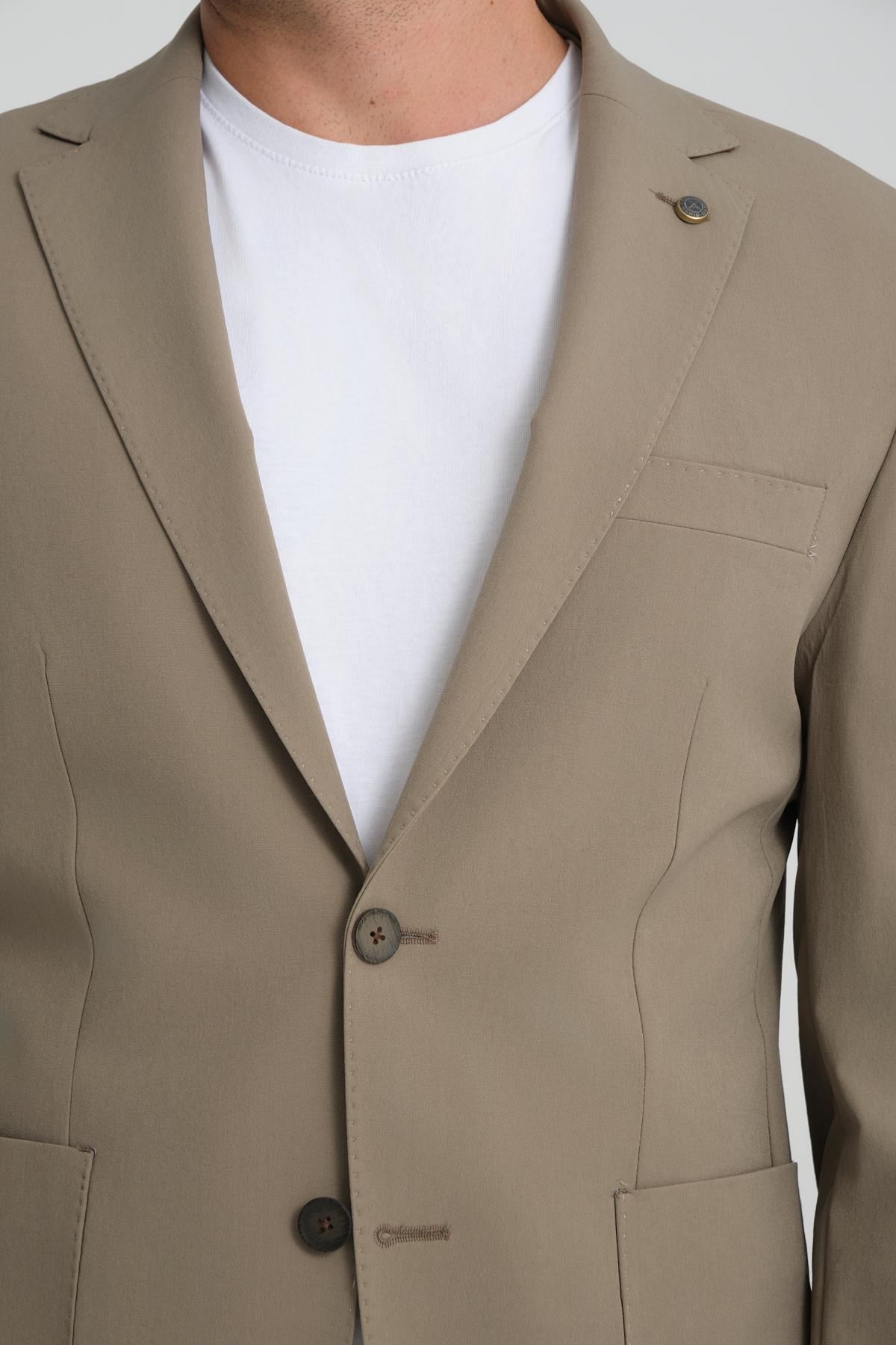 Men single-breasted blazer wholesale Beige color 694220