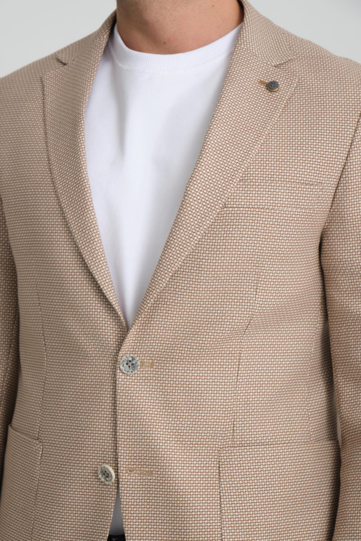 Men single-breasted blazer wholesale Beige color 694206