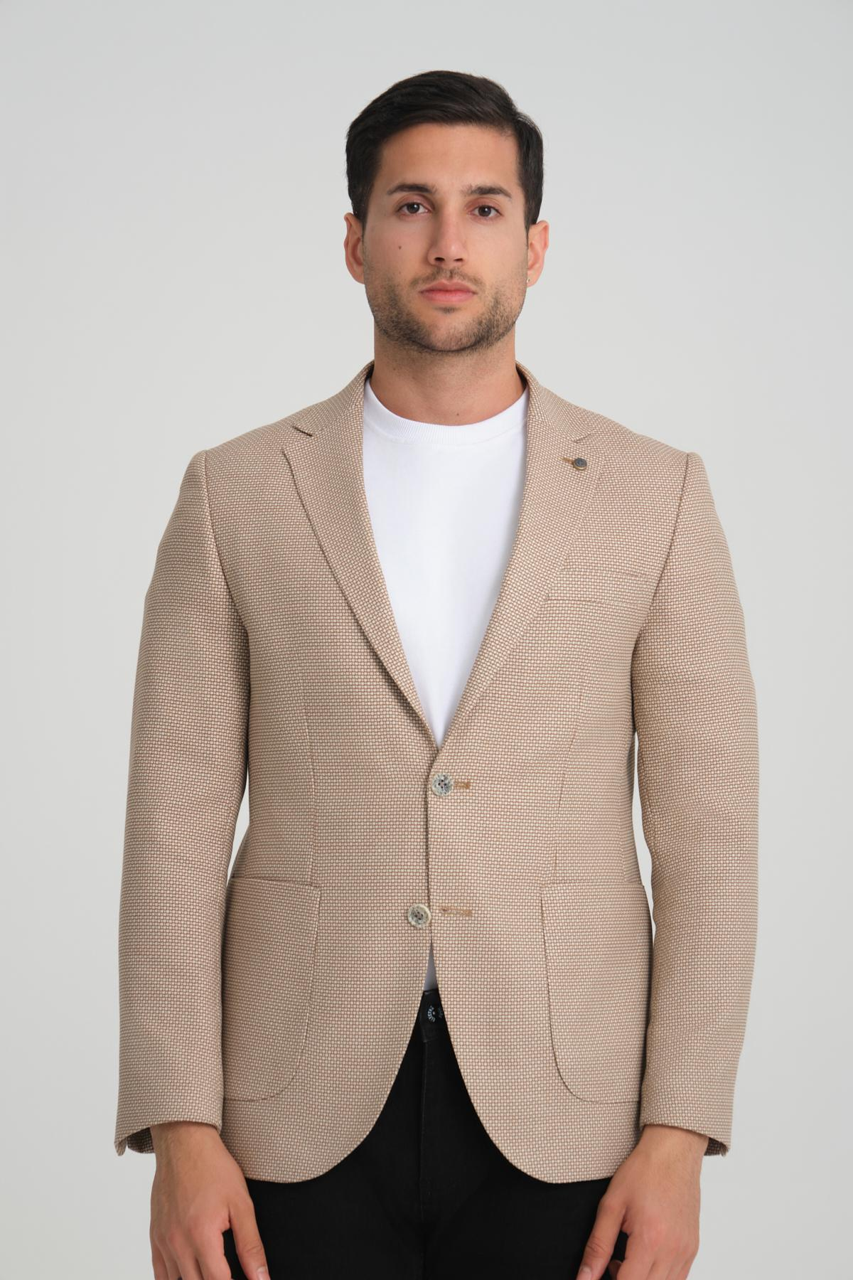 Men single-breasted blazer wholesale Beige color 694206