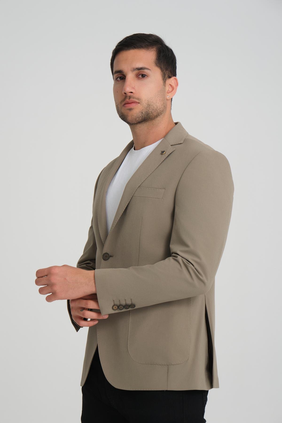 Men single-breasted blazer wholesale Beige color 694220