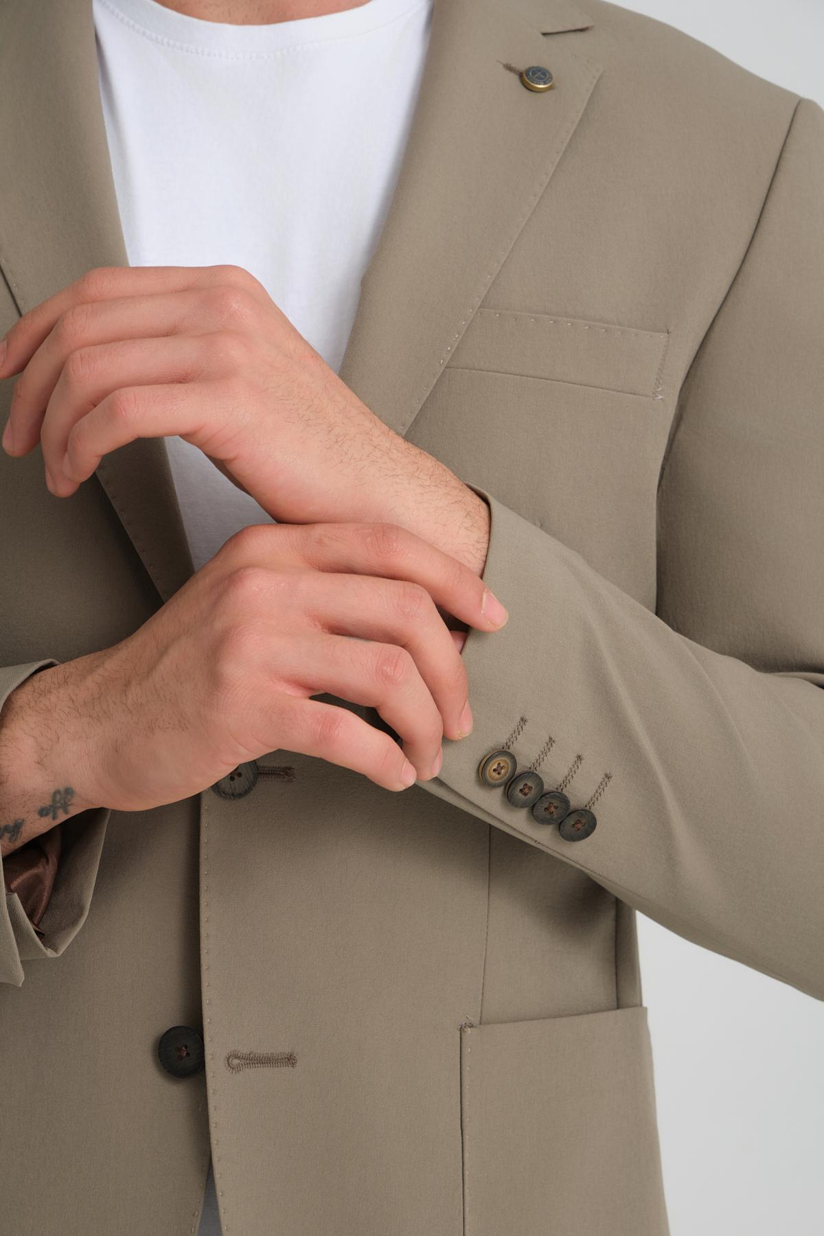Men single-breasted blazer wholesale Beige color 694220