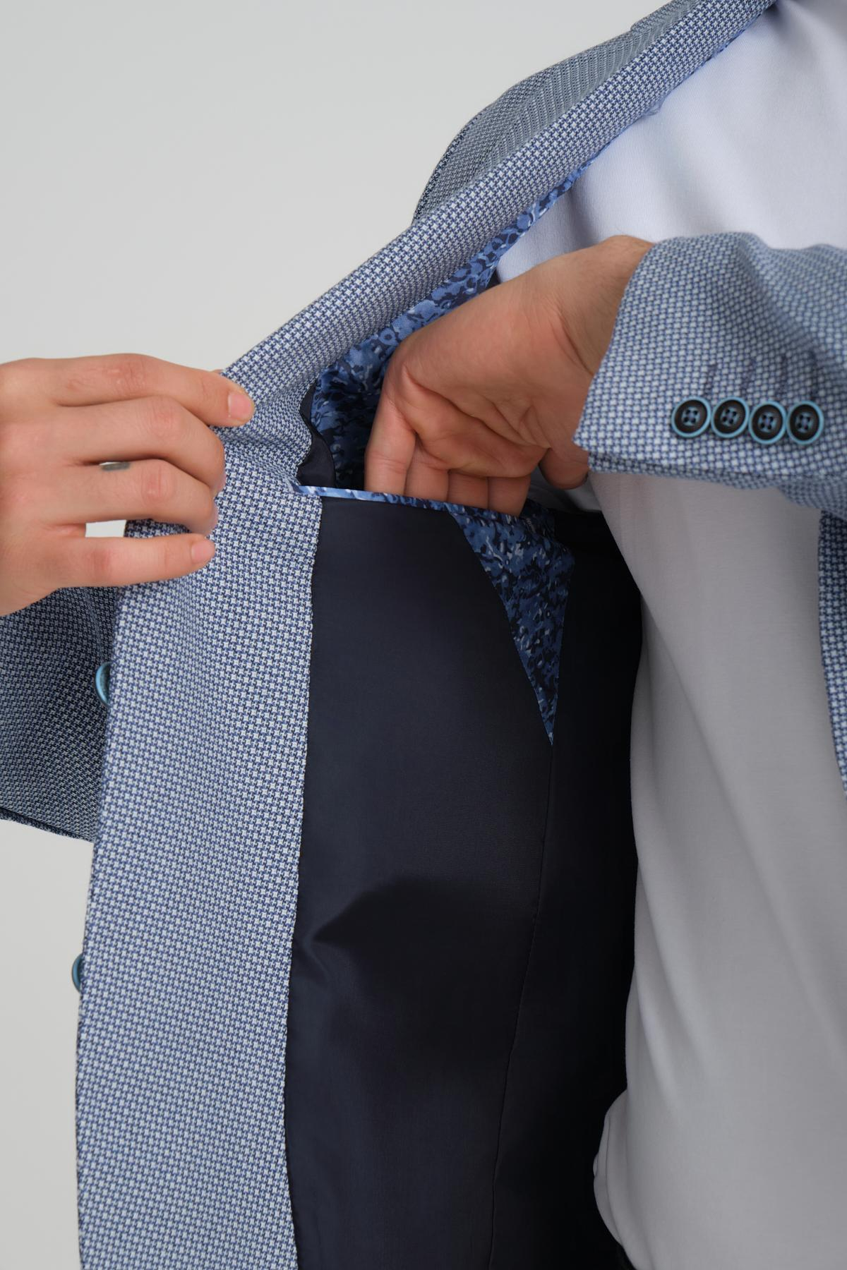 Men single-breasted blazer wholesale Blue color 694210