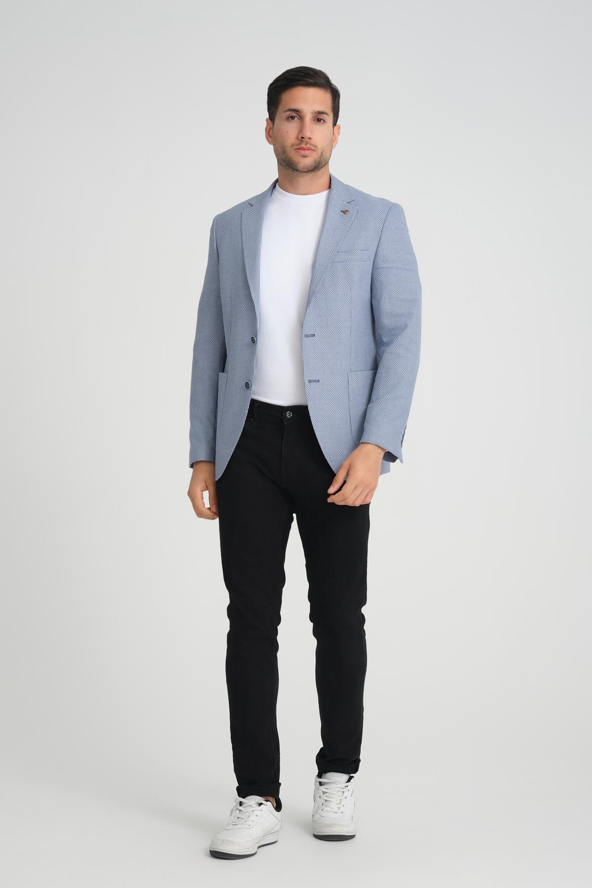 Men single-breasted blazer wholesale Blue color 694210