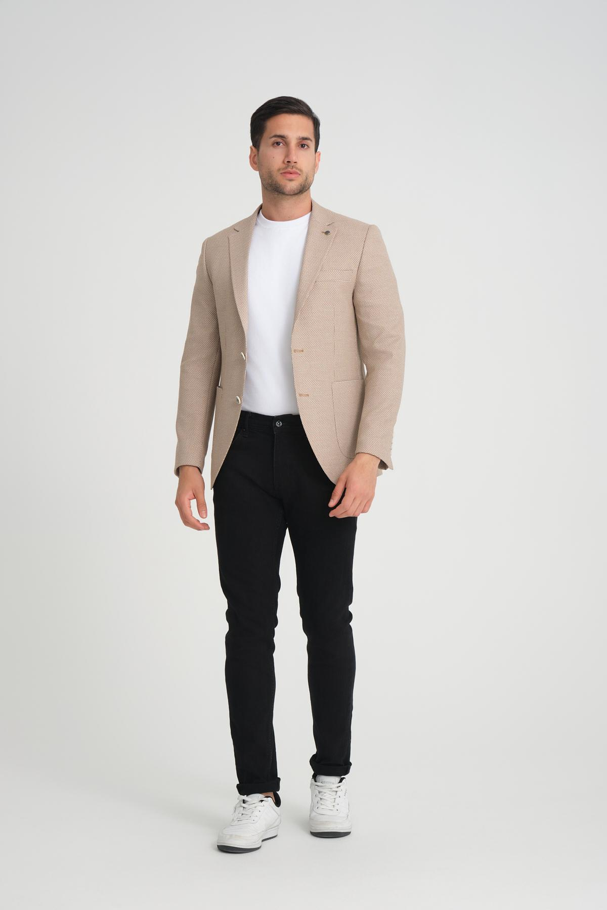 Men single-breasted blazer wholesale Beige color 694206