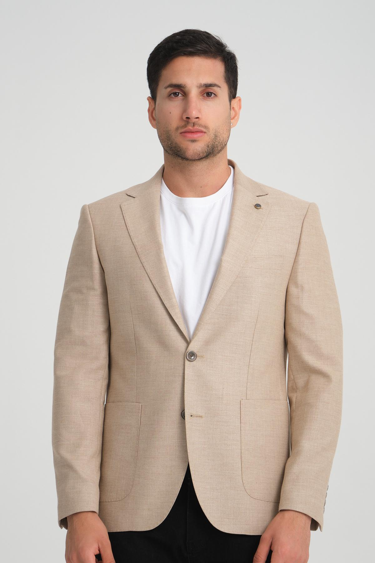 Men single-breasted blazer wholesale Beige color 694228