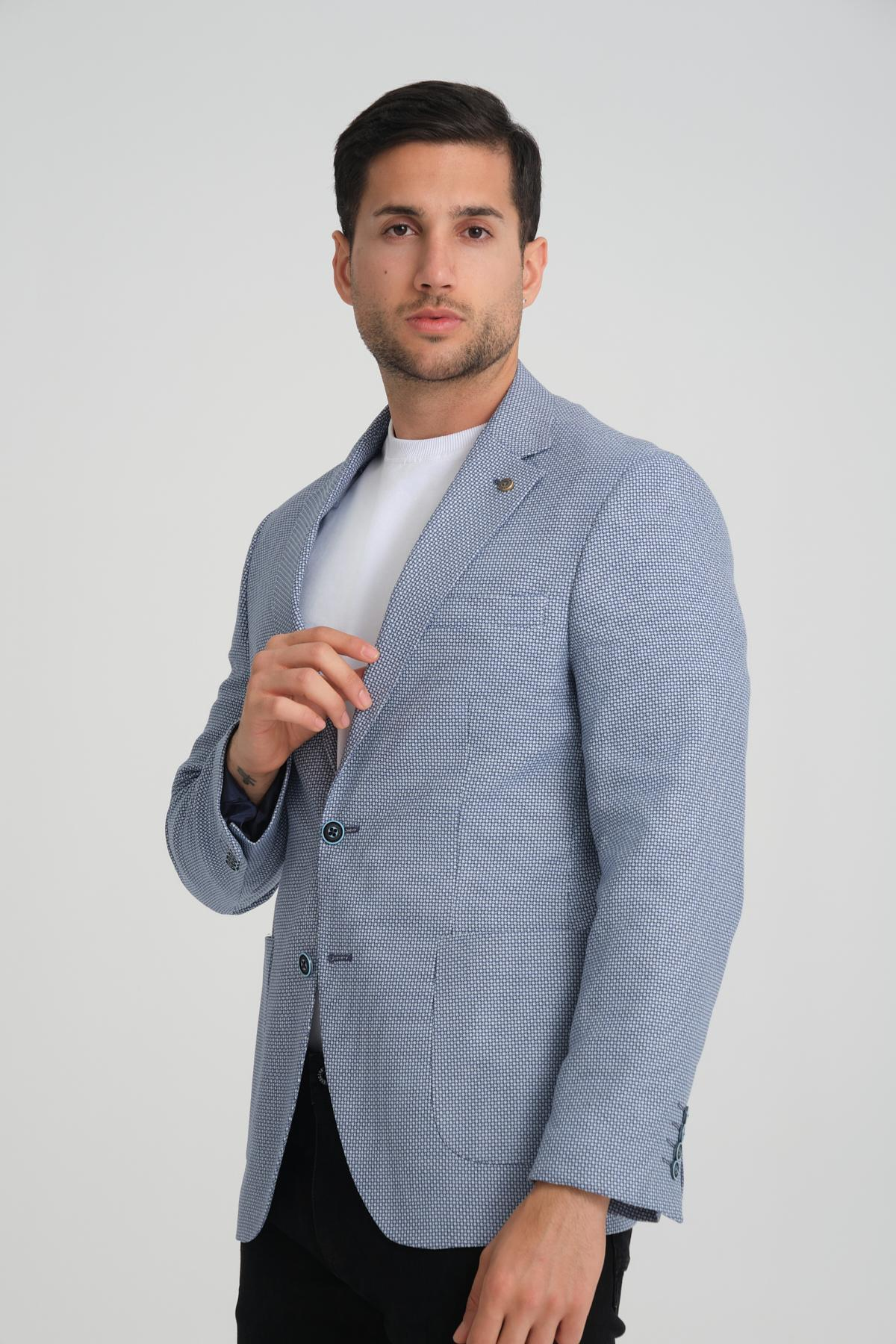 Men single-breasted blazer wholesale Blue color 694210
