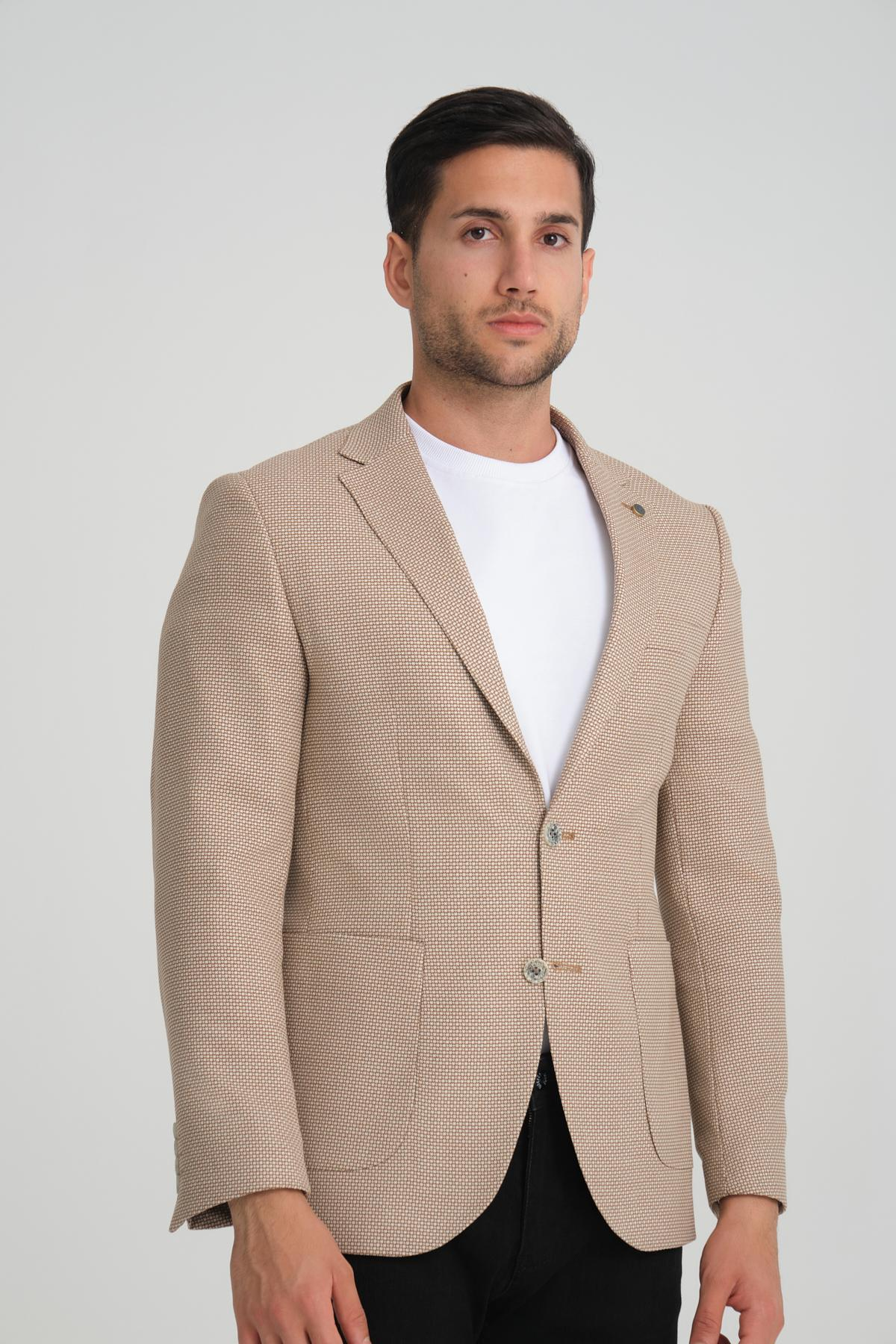 Men single-breasted blazer wholesale Beige color 694206