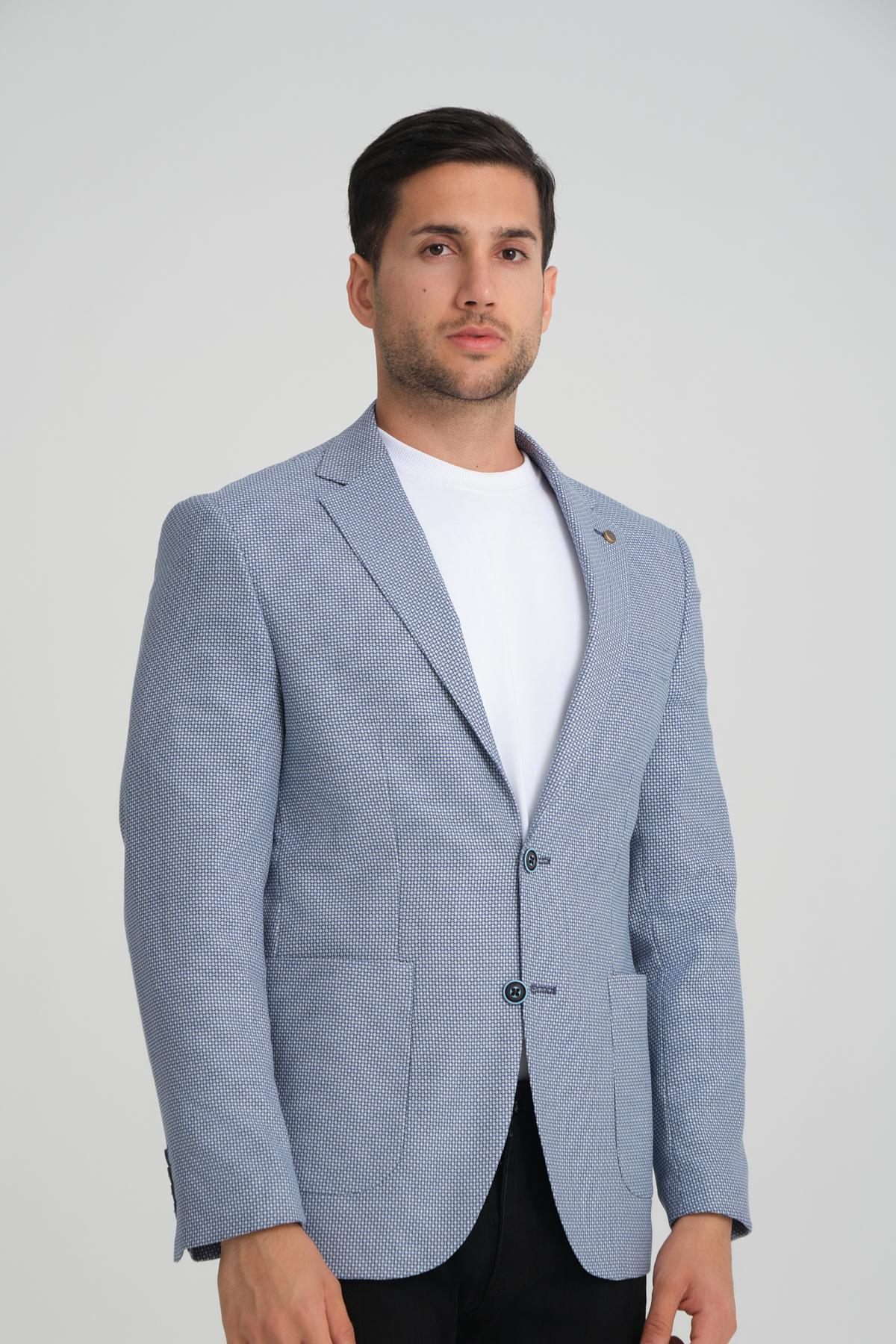 Men single-breasted blazer wholesale Blue color 694210