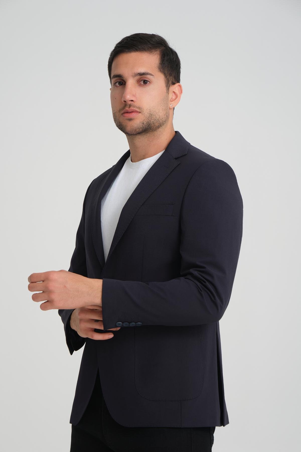 Men single-breasted blazer wholesale Black color 694217