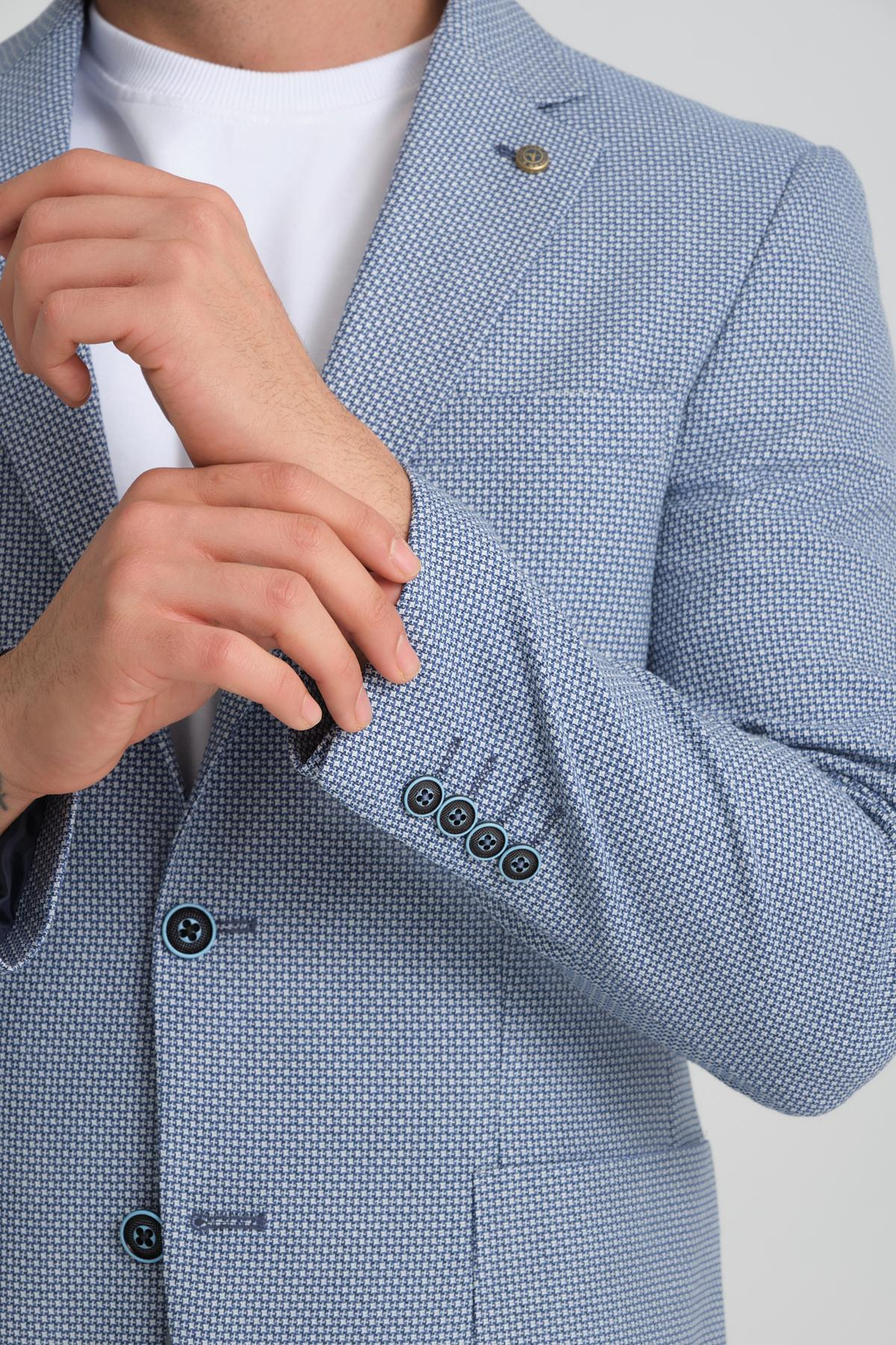 Men single-breasted blazer wholesale Blue color 694210