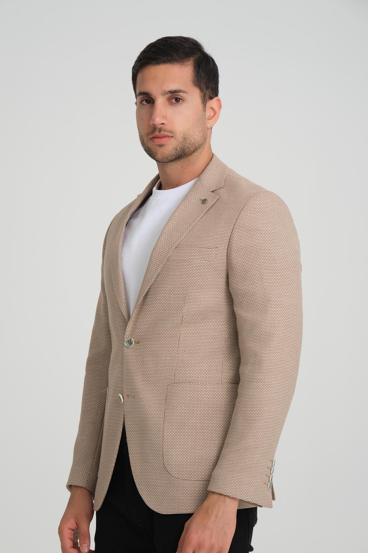 Men single-breasted blazer wholesale Beige color 694206