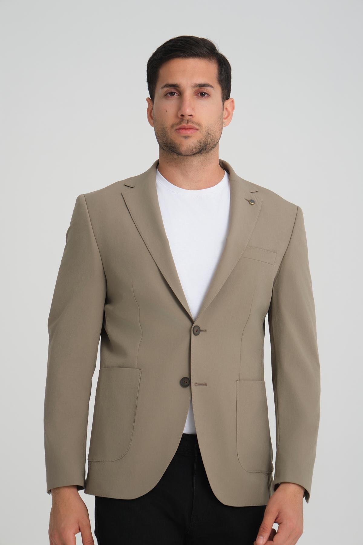 Men single-breasted blazer wholesale Beige color 694220