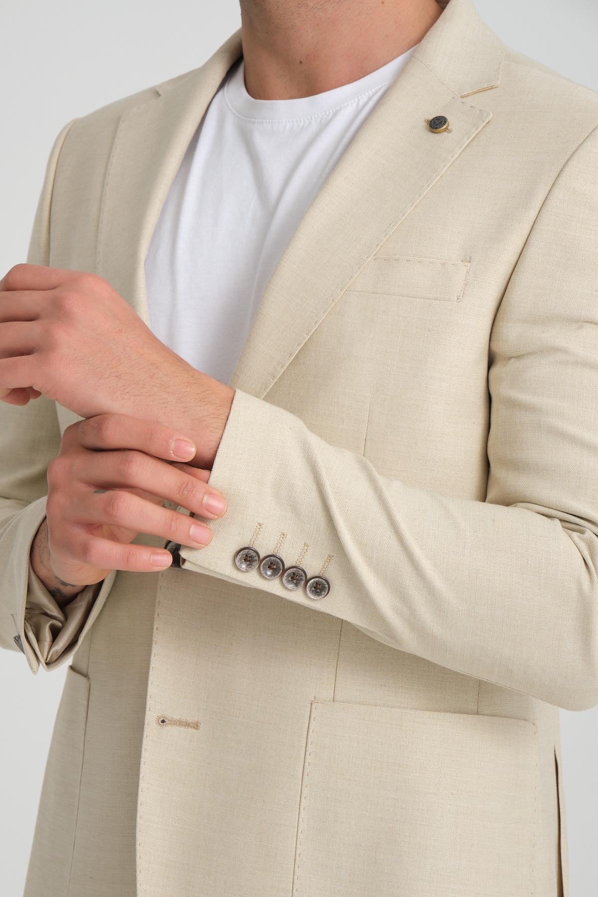 Men single-breasted blazer wholesale Champagne color 694230