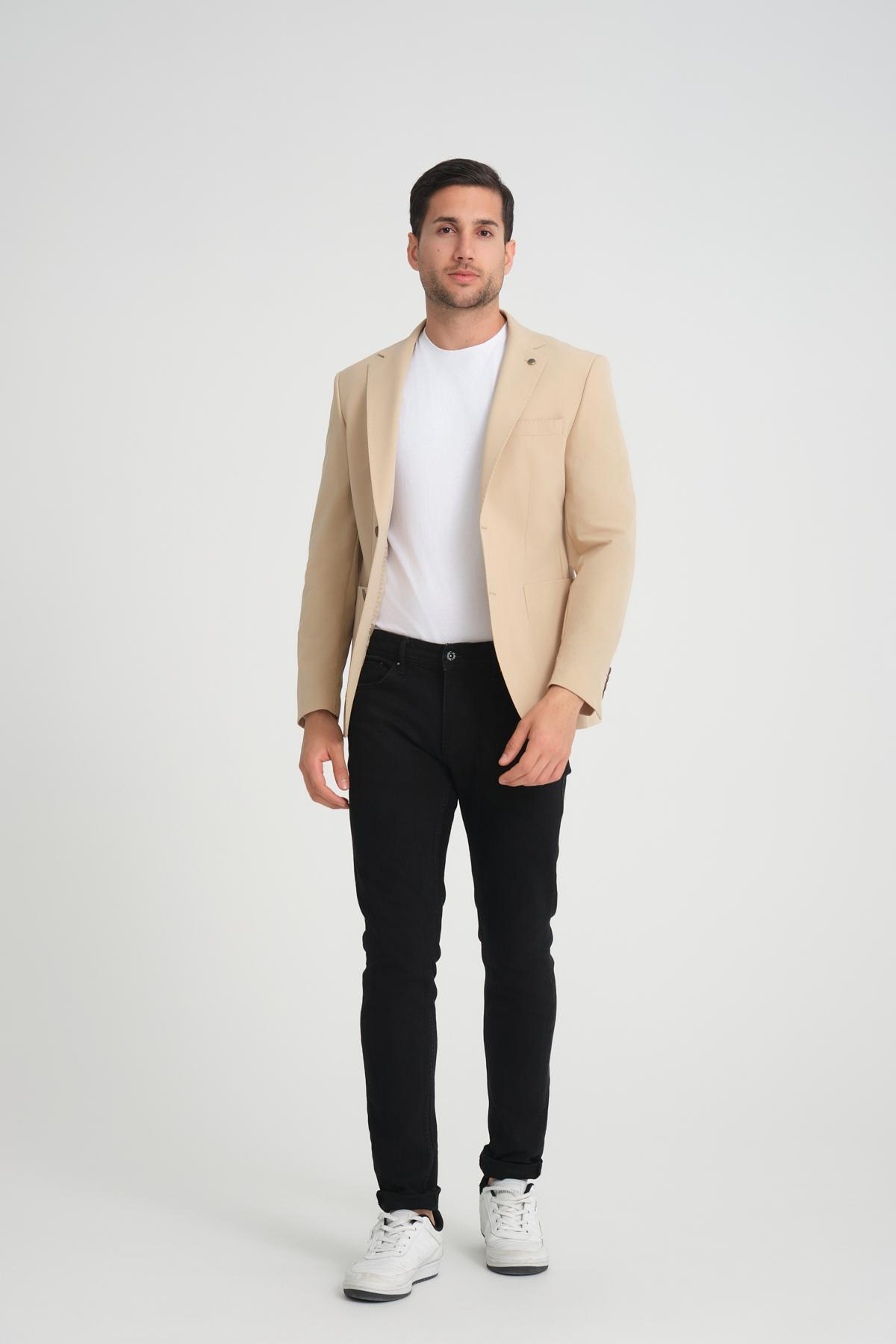Men single-breasted blazer wholesale Cream color 694221