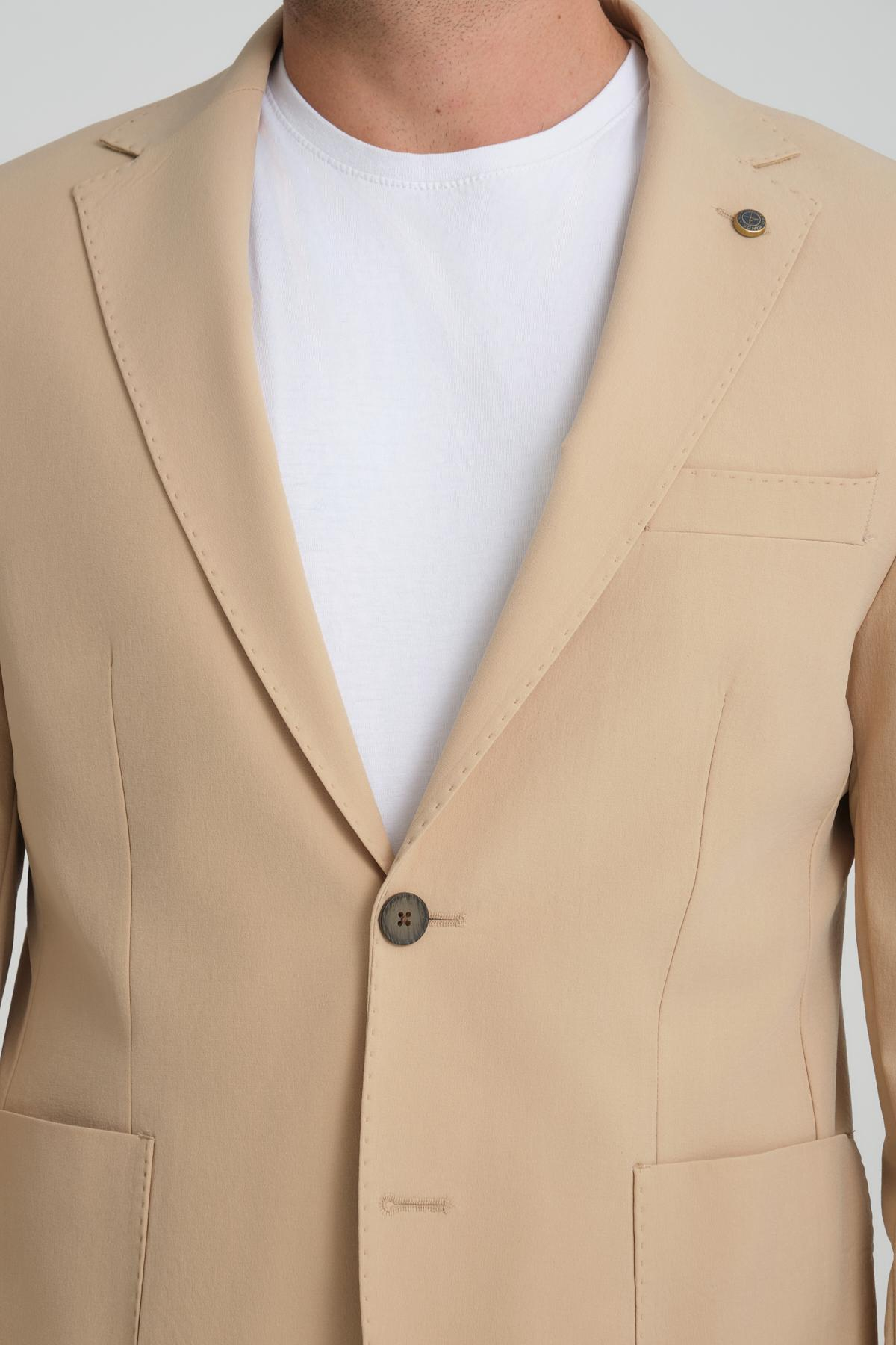 Men single-breasted blazer wholesale Cream color 694221