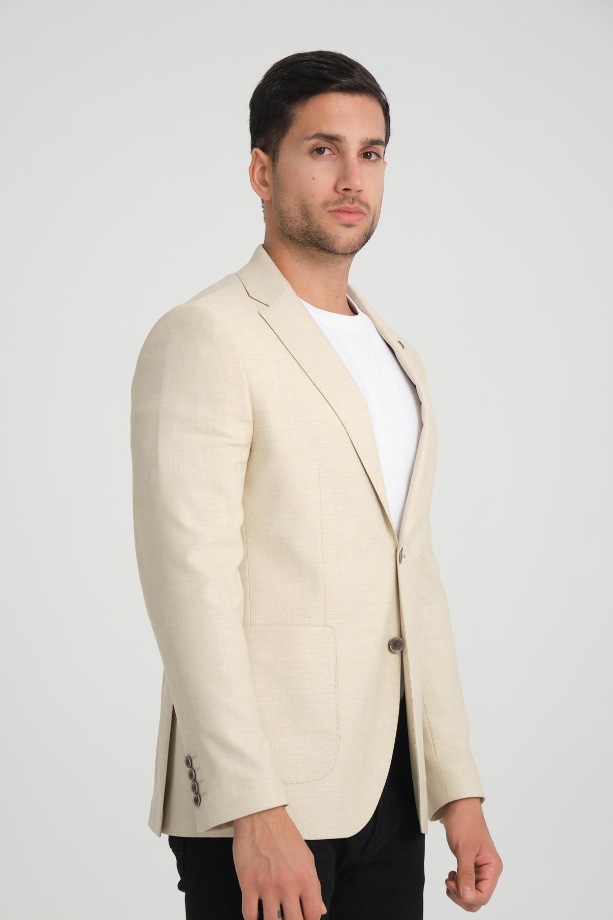Men single-breasted blazer wholesale Champagne color 694230