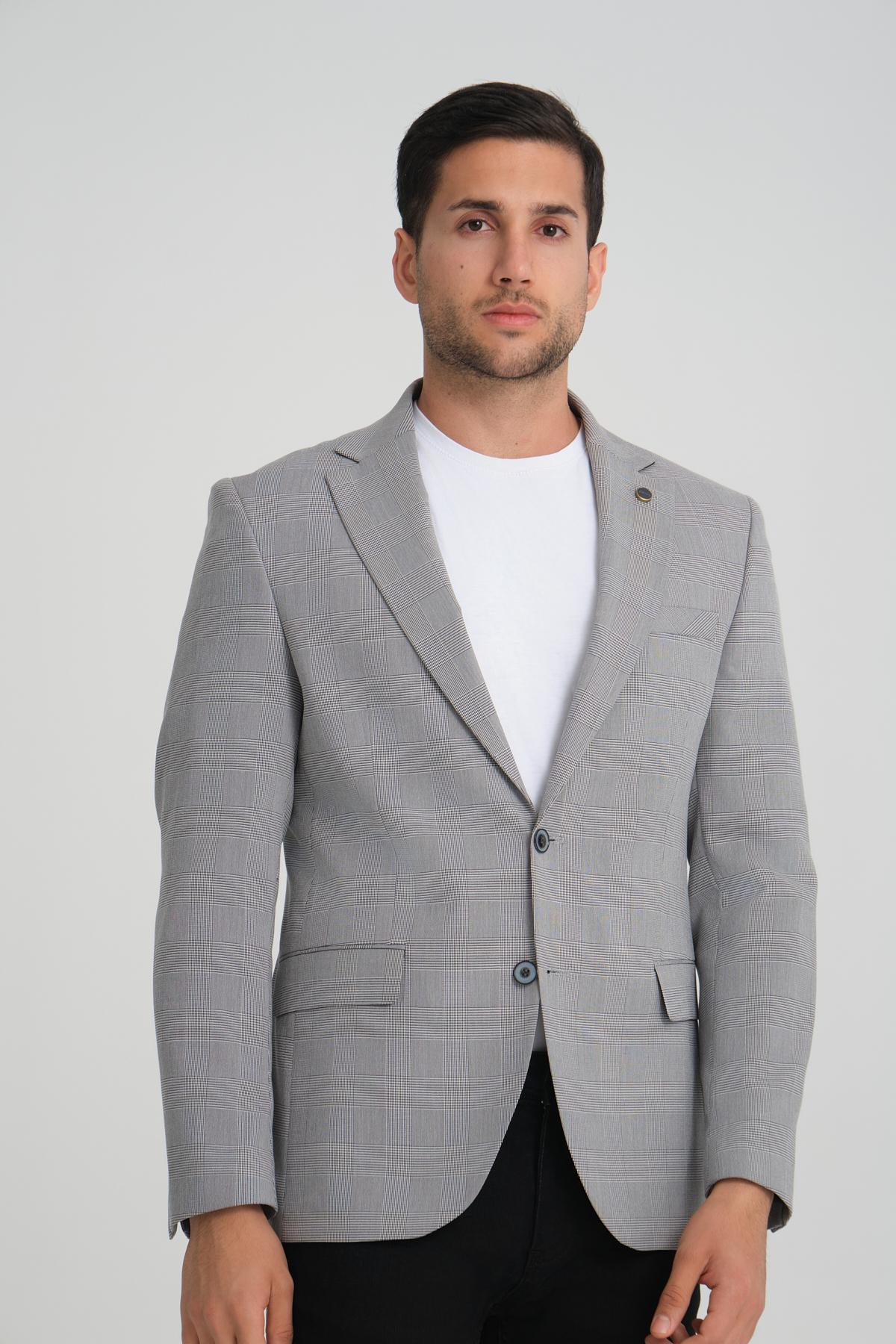 Men single-breasted blazer wholesale Gray color 694199