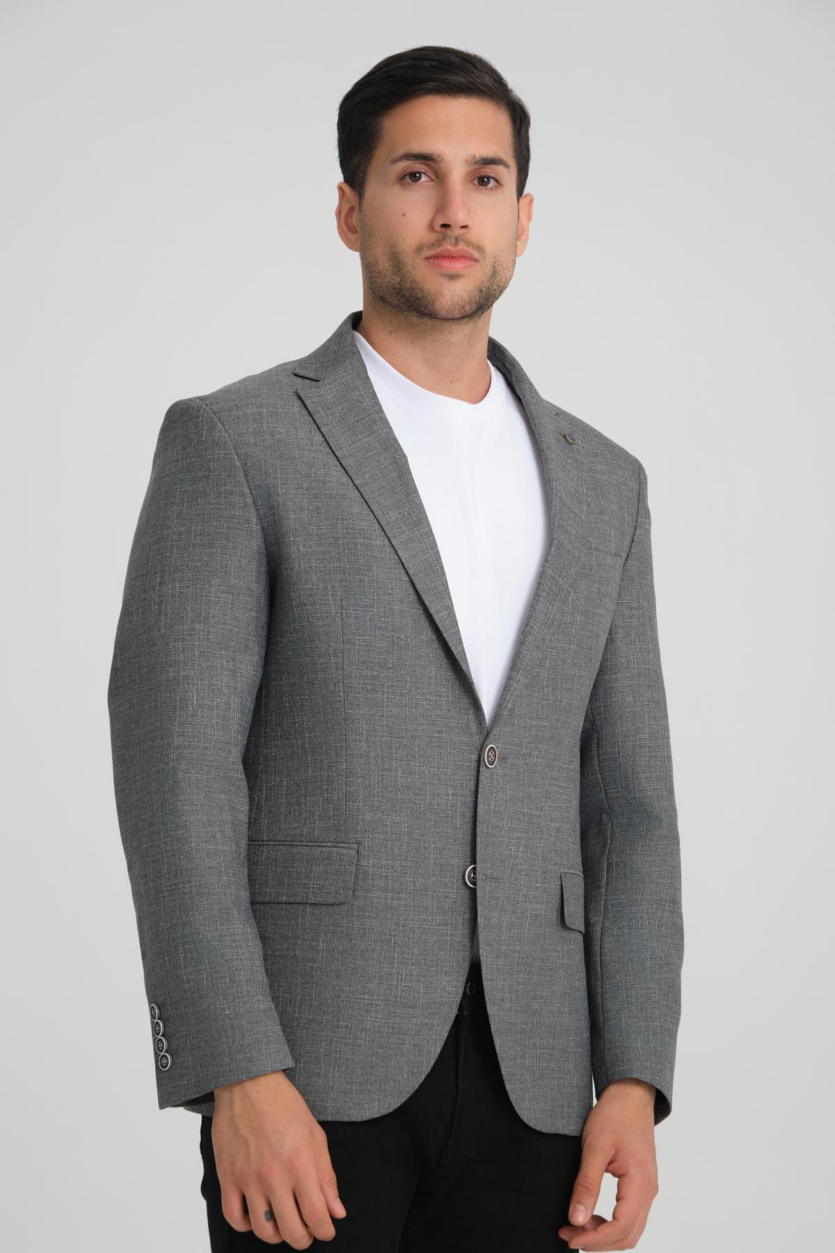 Men single-breasted blazer wholesale Gray color 694212