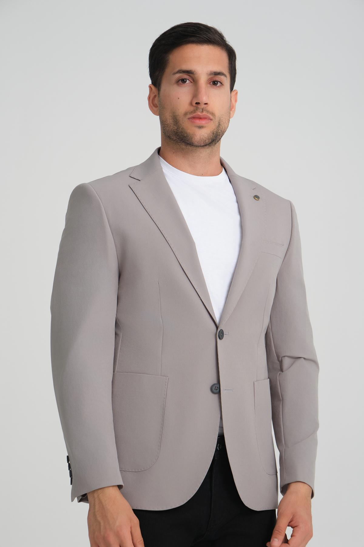 Men single-breasted blazer wholesale Gray color 694218