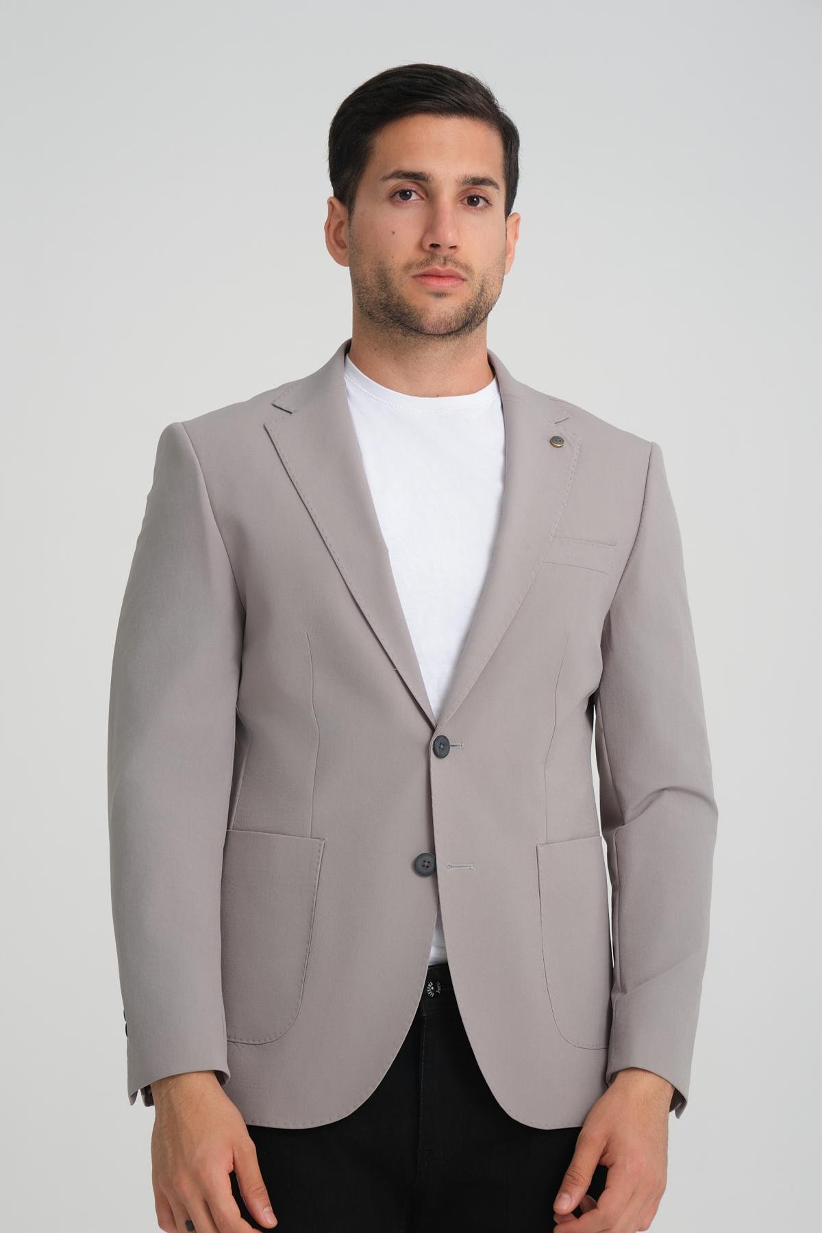 Men single-breasted blazer wholesale Gray color 694218