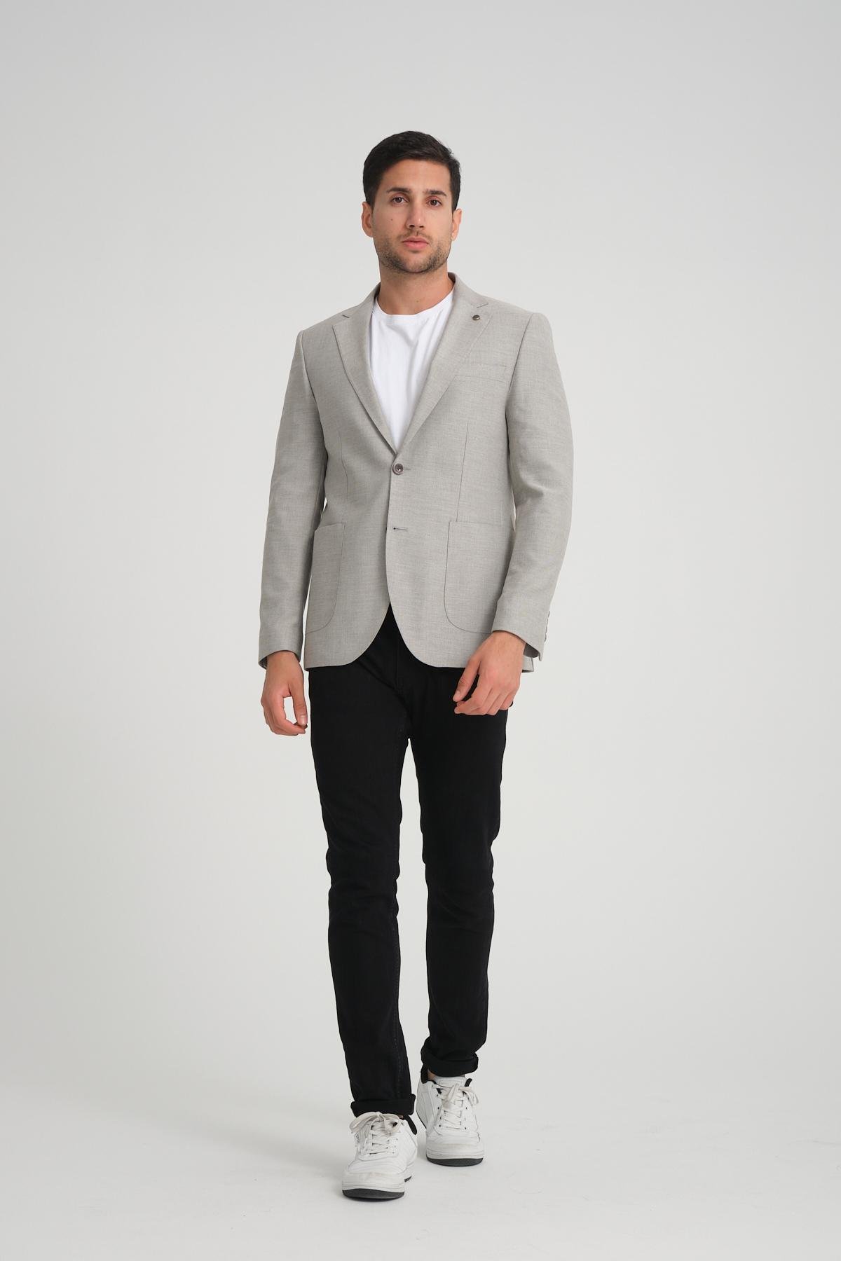 Men single-breasted blazer wholesale Gray color 694226