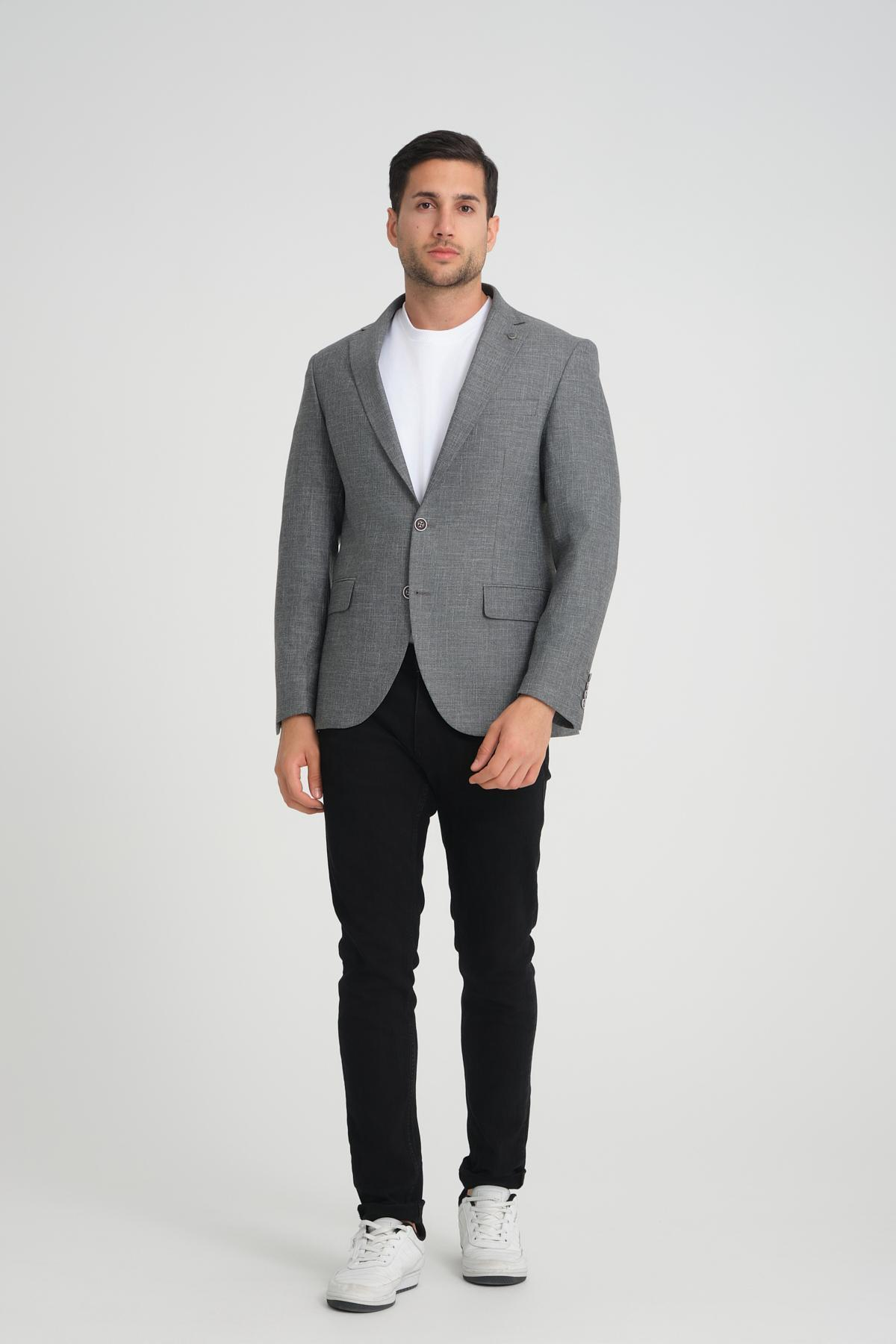 Men single-breasted blazer wholesale Gray color 694212