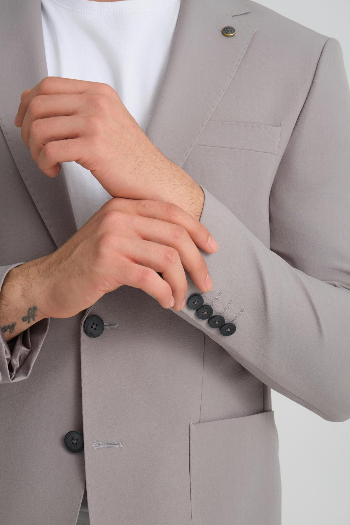 Men single-breasted blazer wholesale Gray color 694218