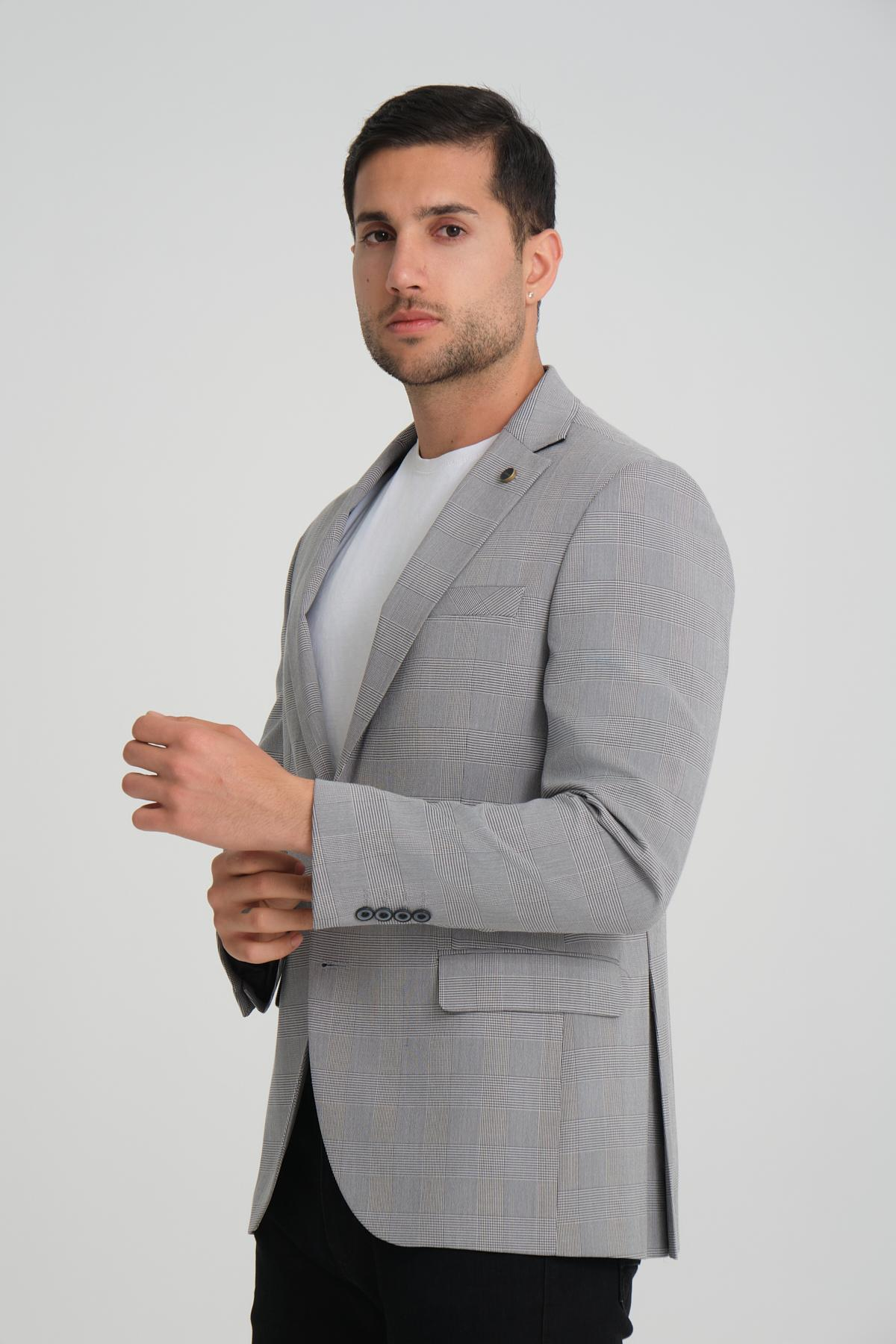 Men single-breasted blazer wholesale Gray color 694199