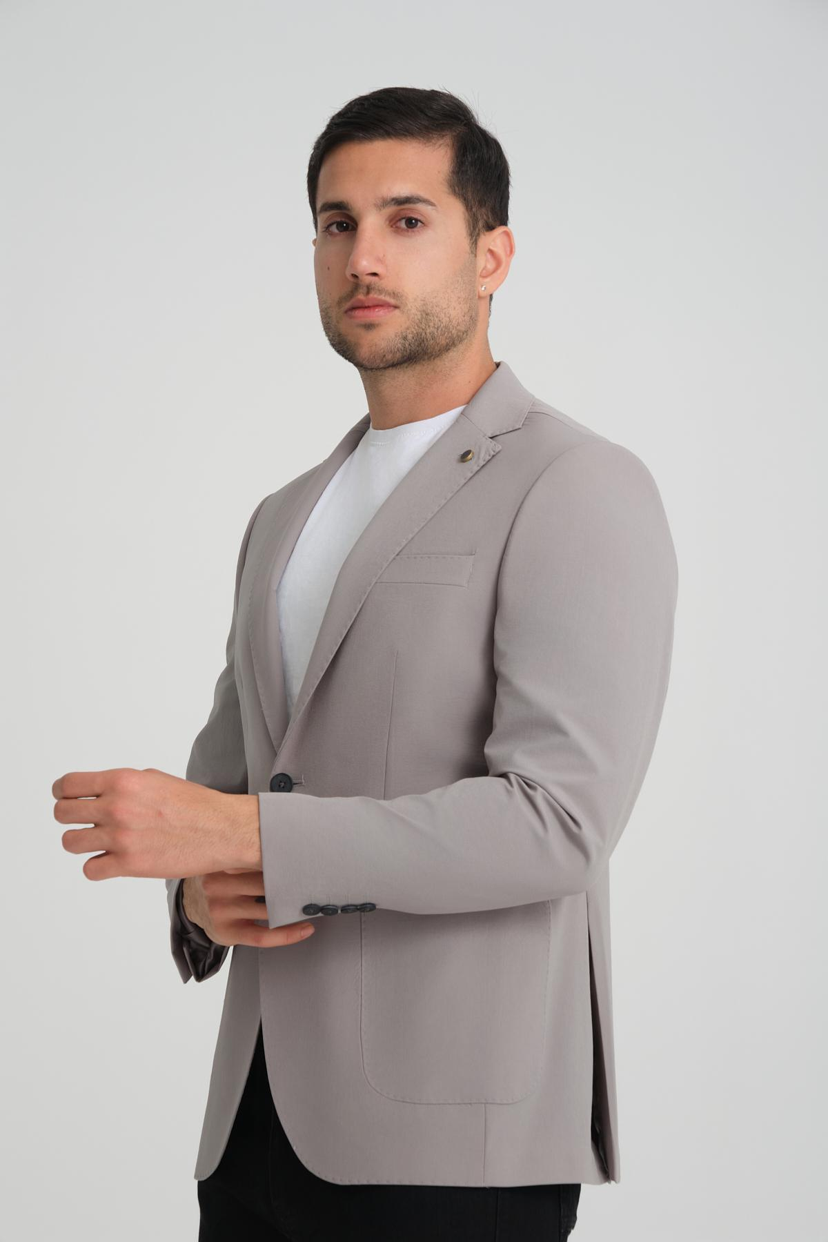 Men single-breasted blazer wholesale Gray color 694218