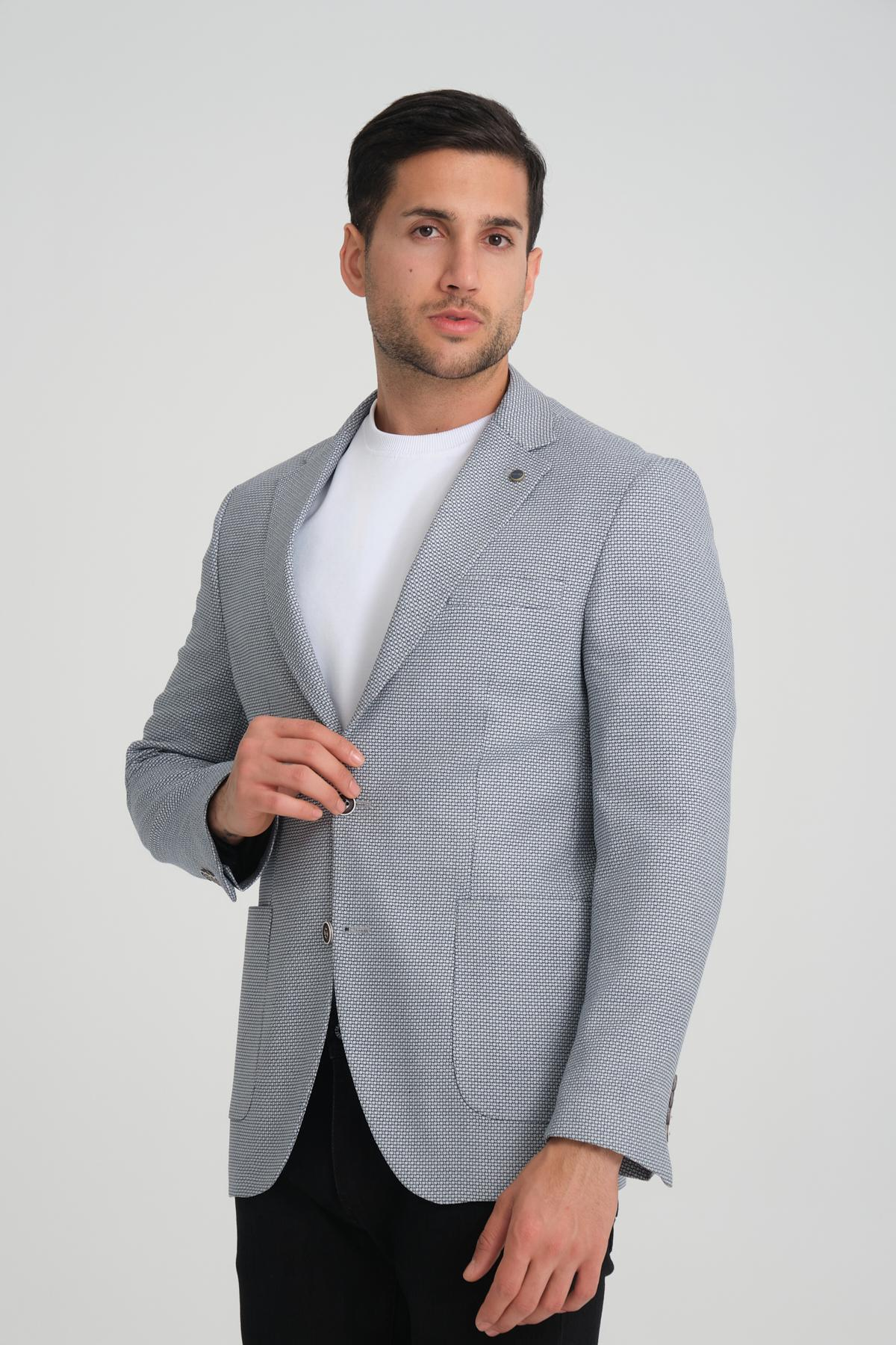 Men single-breasted blazer wholesale Gray color 694208