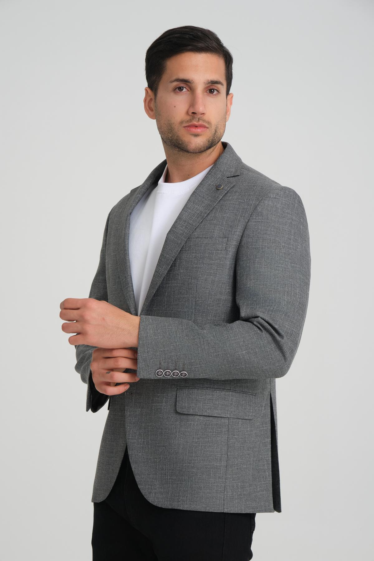 Men single-breasted blazer wholesale Gray color 694212
