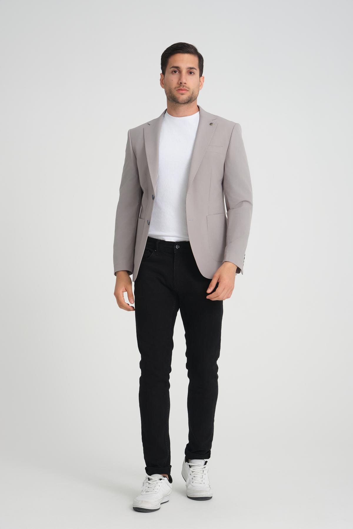 Men single-breasted blazer wholesale Gray color 694218