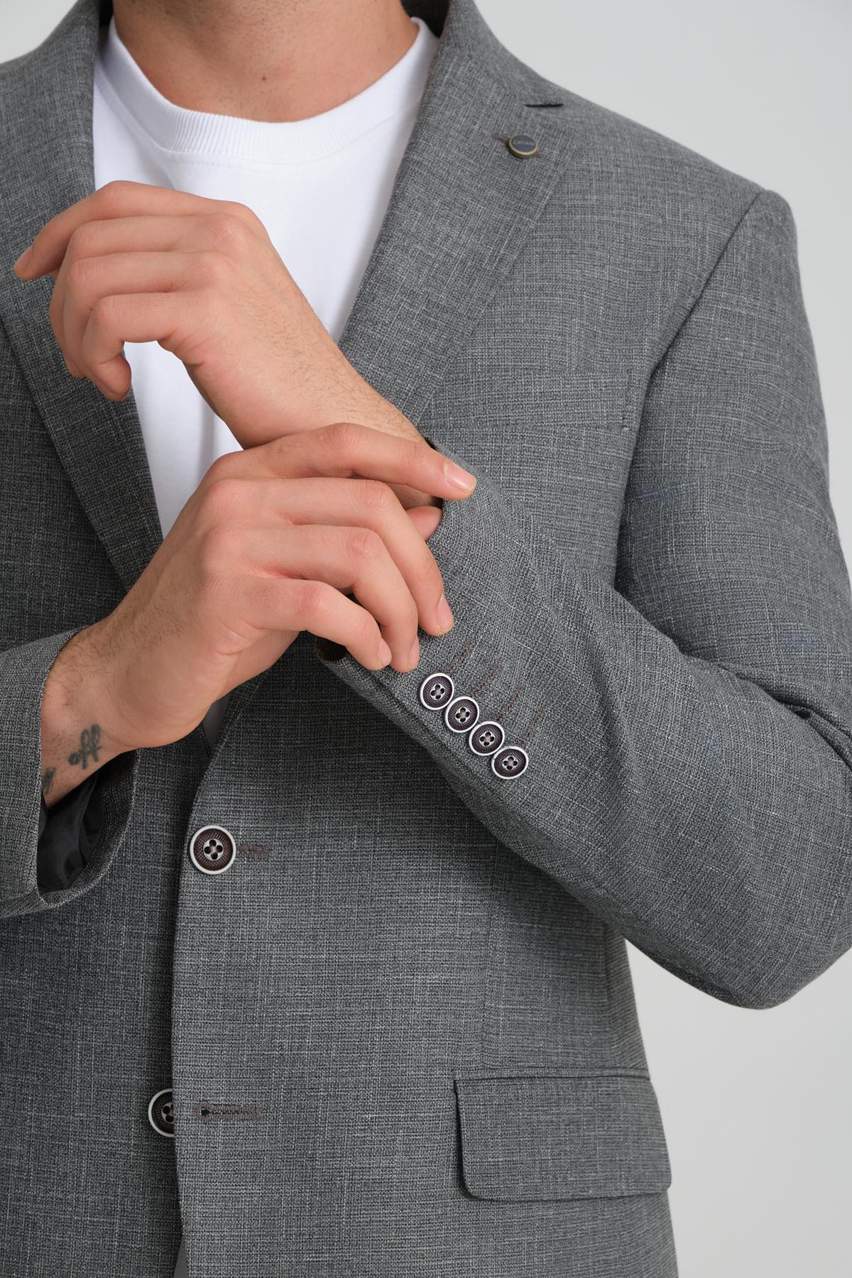 Men single-breasted blazer wholesale Gray color 694212