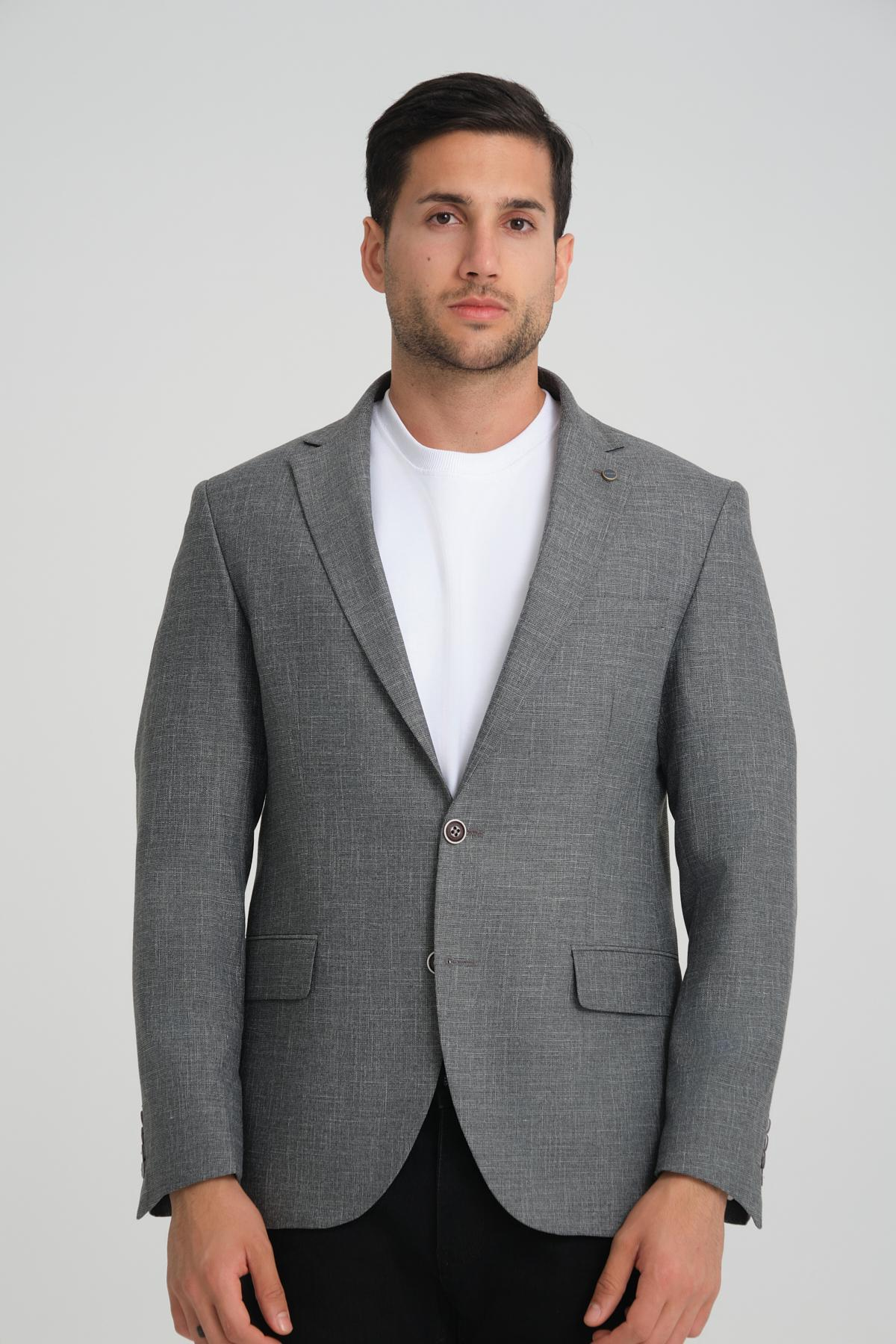 Men single-breasted blazer wholesale Gray color 694212