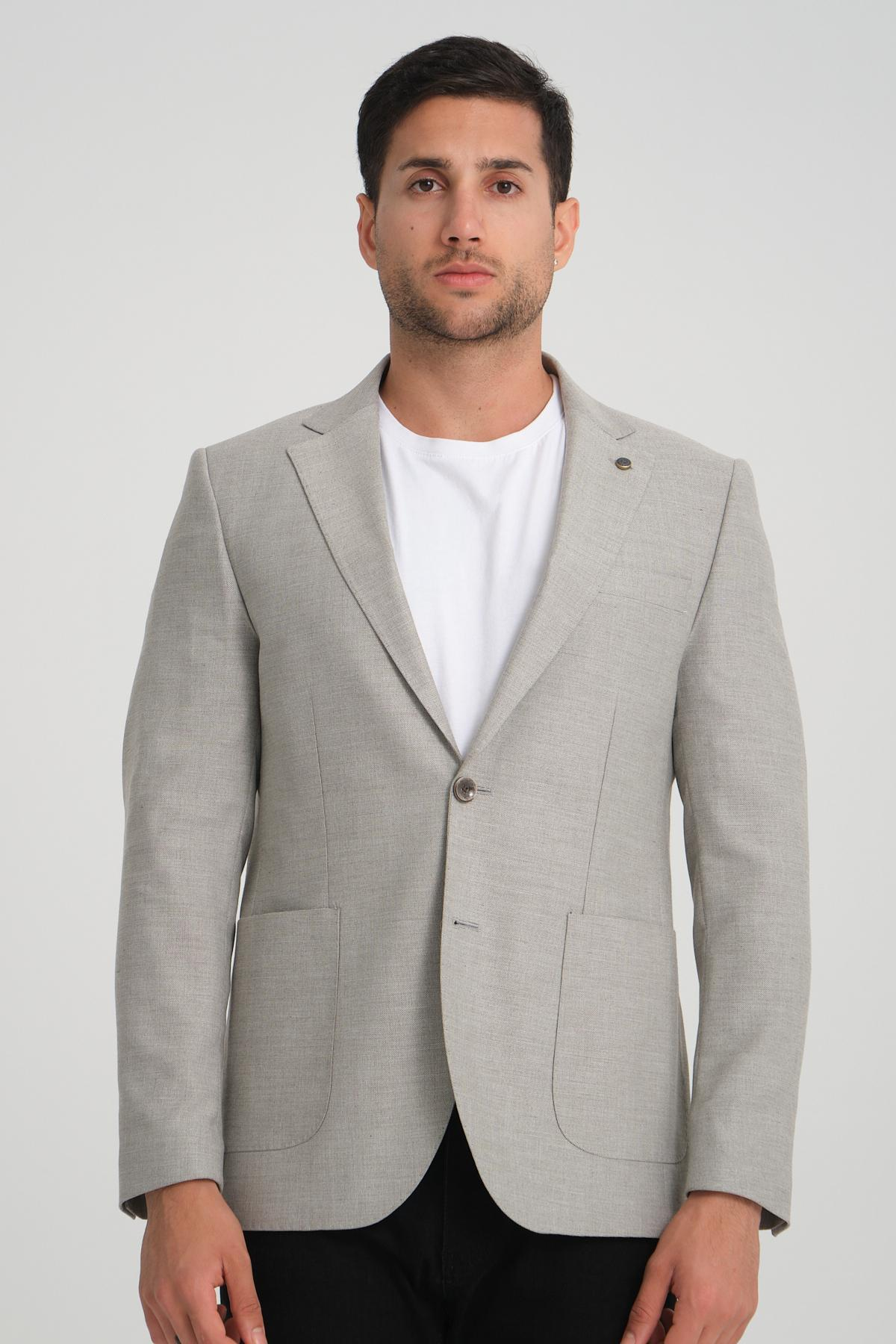 Men single-breasted blazer wholesale Gray color 694226